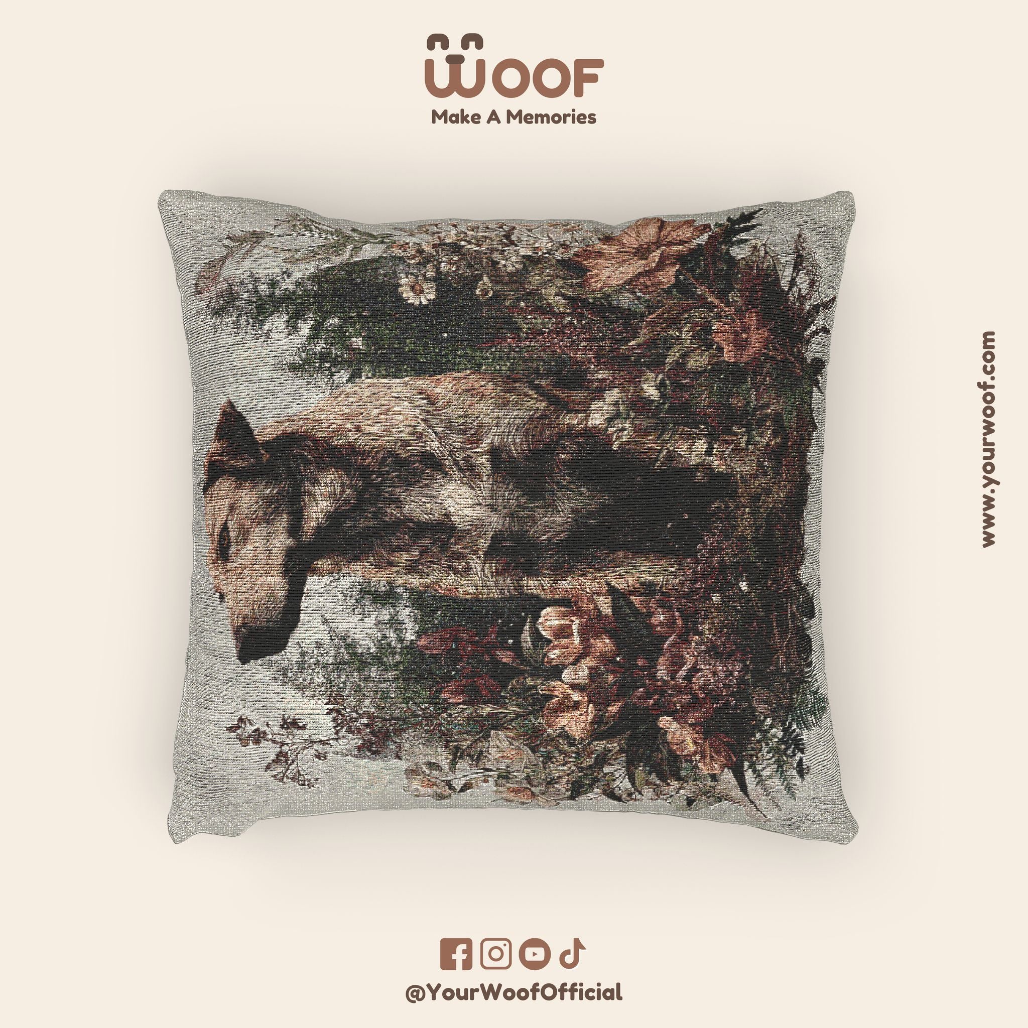 Rustic Dog Woven Pillow - Cozy Home Décor for Pet Lovers
