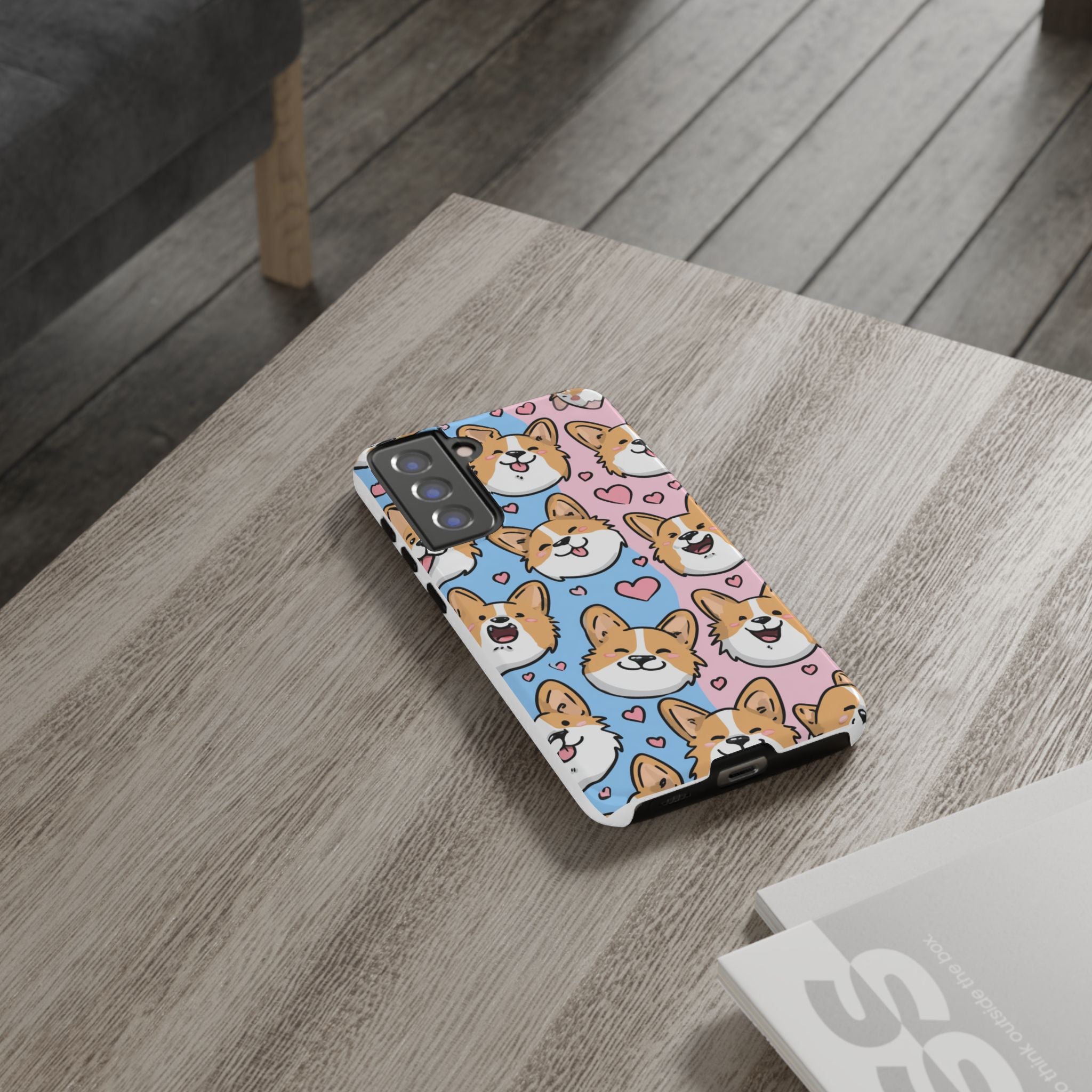 Cute Corgi Phone Case – Fun & Playful Protection with Love Hearts