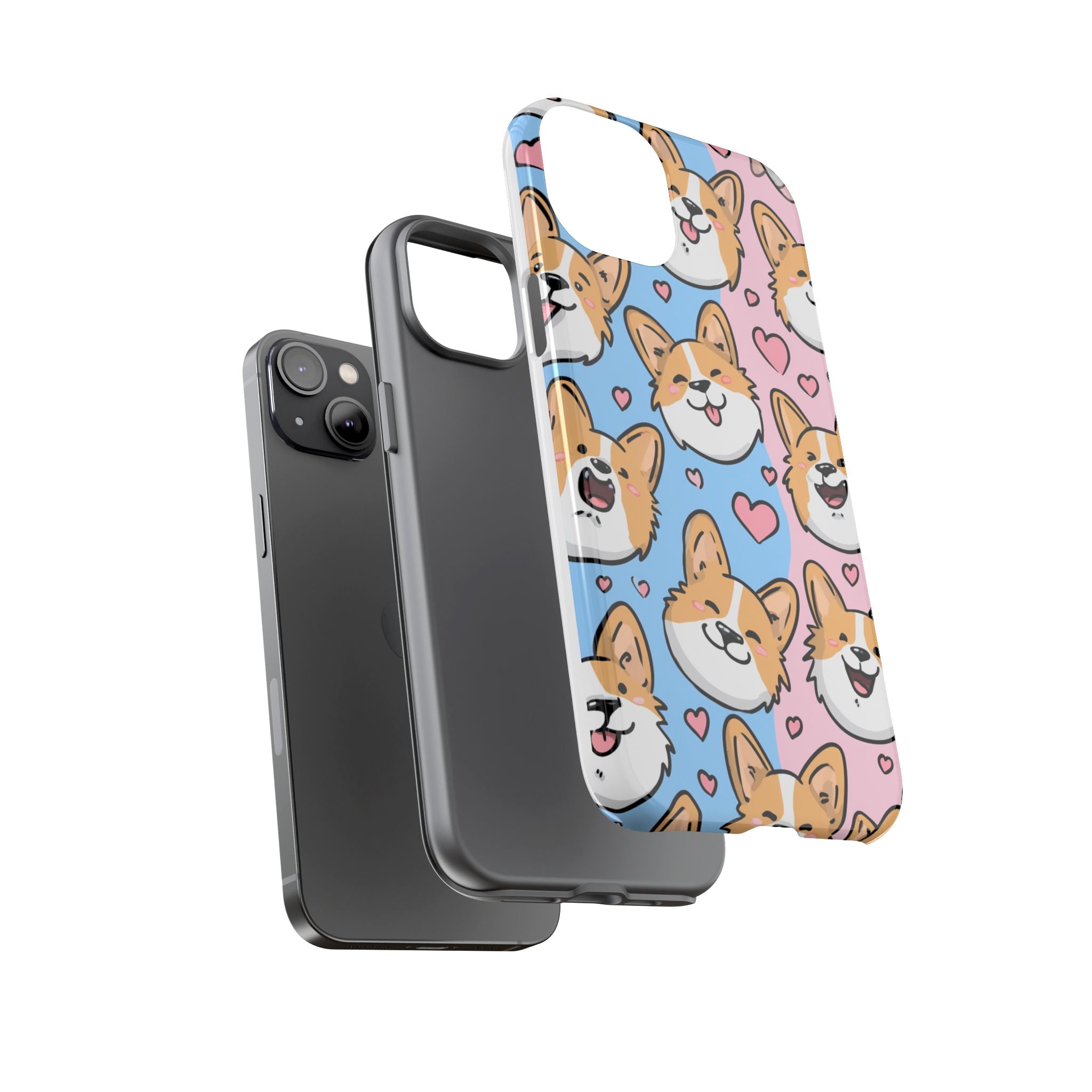 Cute Corgi Phone Case – Fun & Playful Protection with Love Hearts