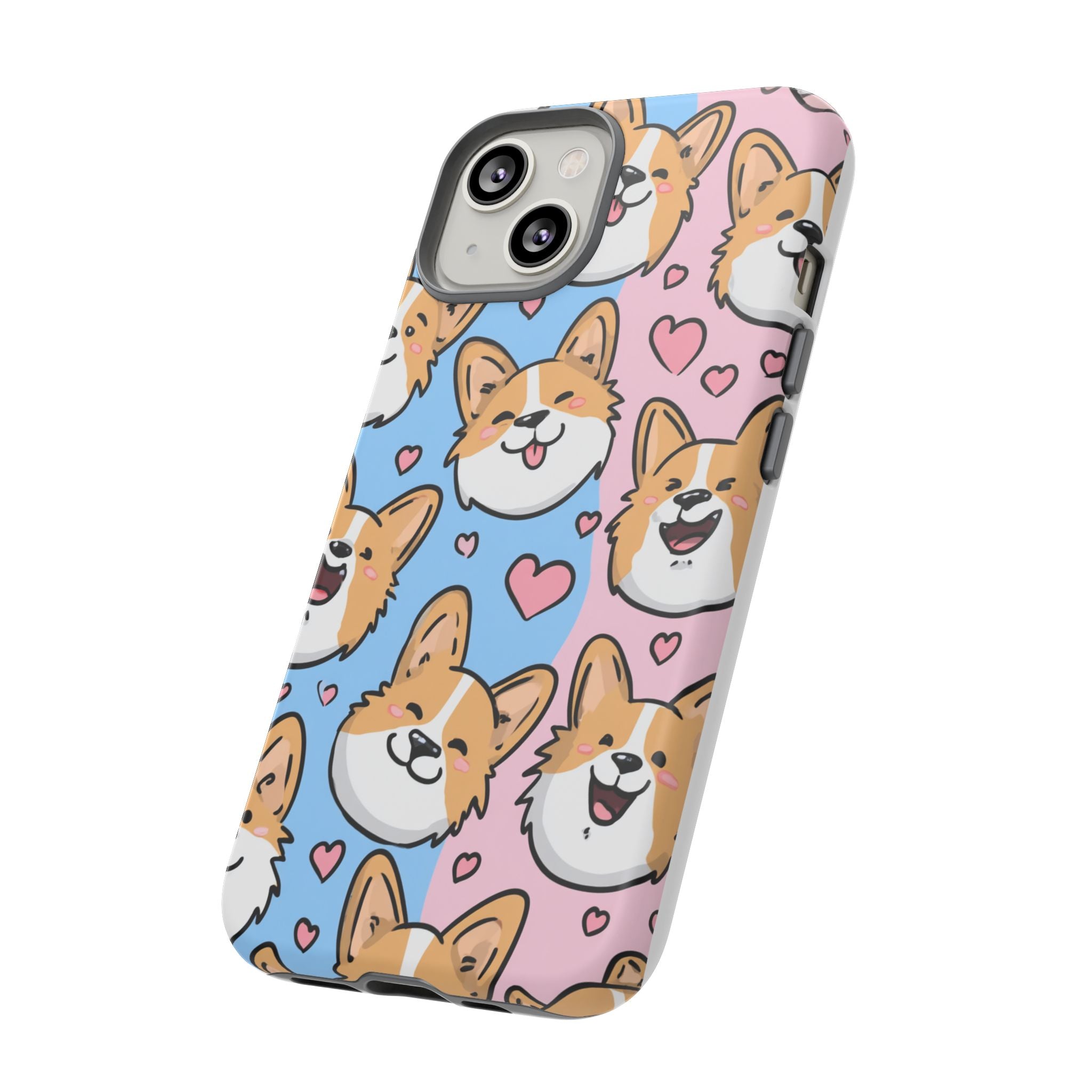 Cute Corgi Phone Case – Fun & Playful Protection with Love Hearts