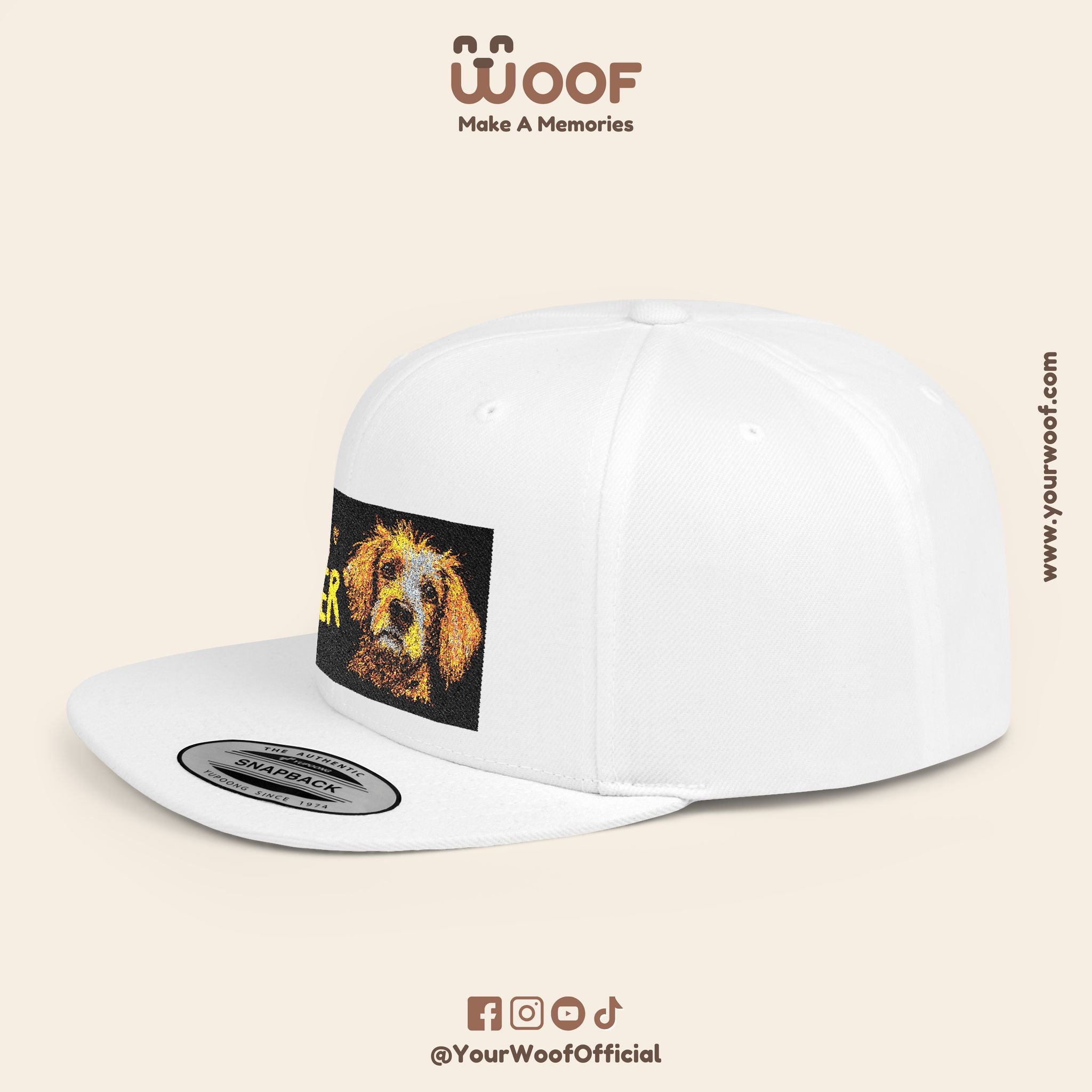 Dog Lover Flat Bill Snapback Hat, Casual Cap for Pet Owners, Dog Gift, Adjustable Hat, Fashion Accessory for Animal Lovers