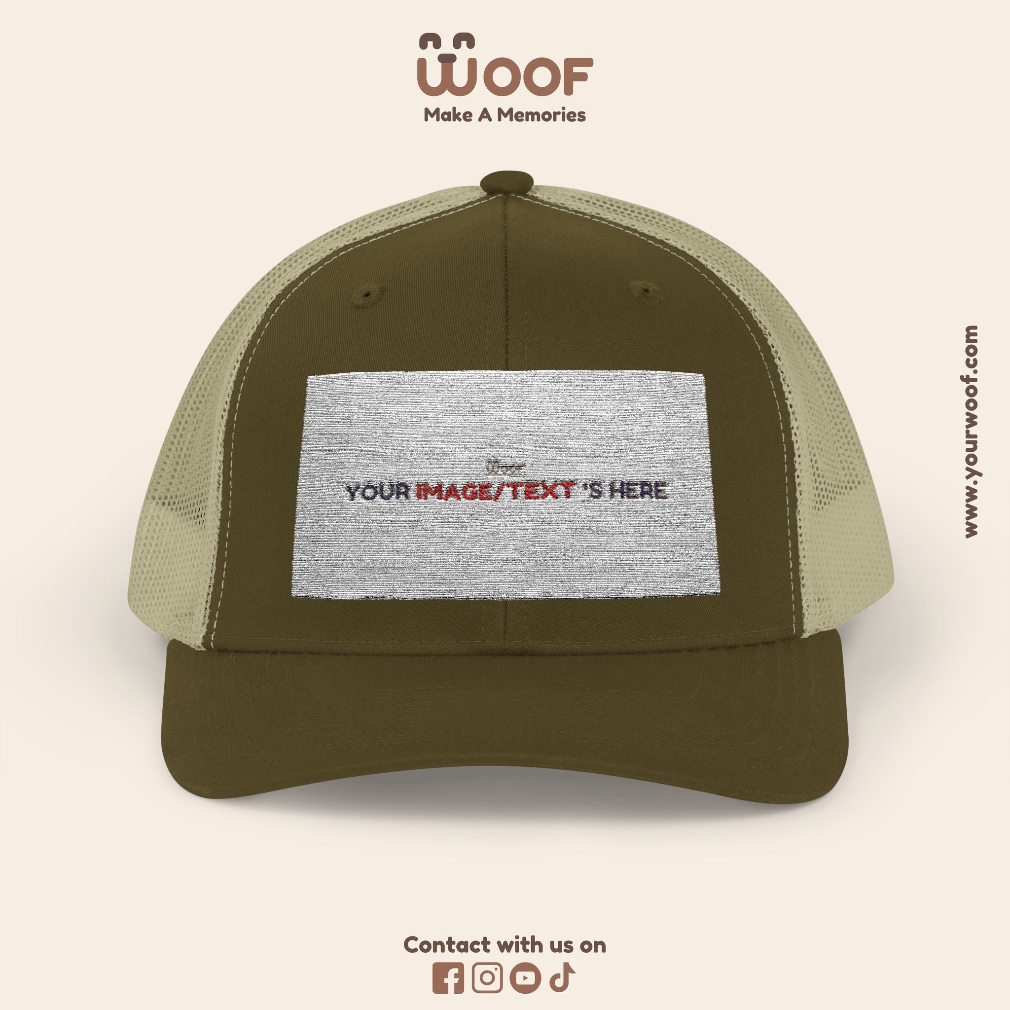 Woof Snapback Trucker Cap - Pet Lovers Gift, Dog Mom Hat, Casual Outdoor Accessory, Fun Pet Apparel, Unique Dog Dad Gift