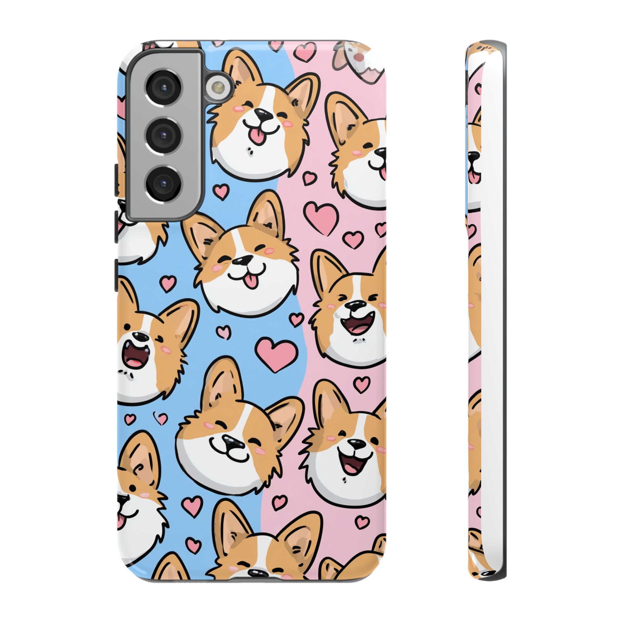 Cute Corgi Phone Case – Fun & Playful Protection with Love Hearts