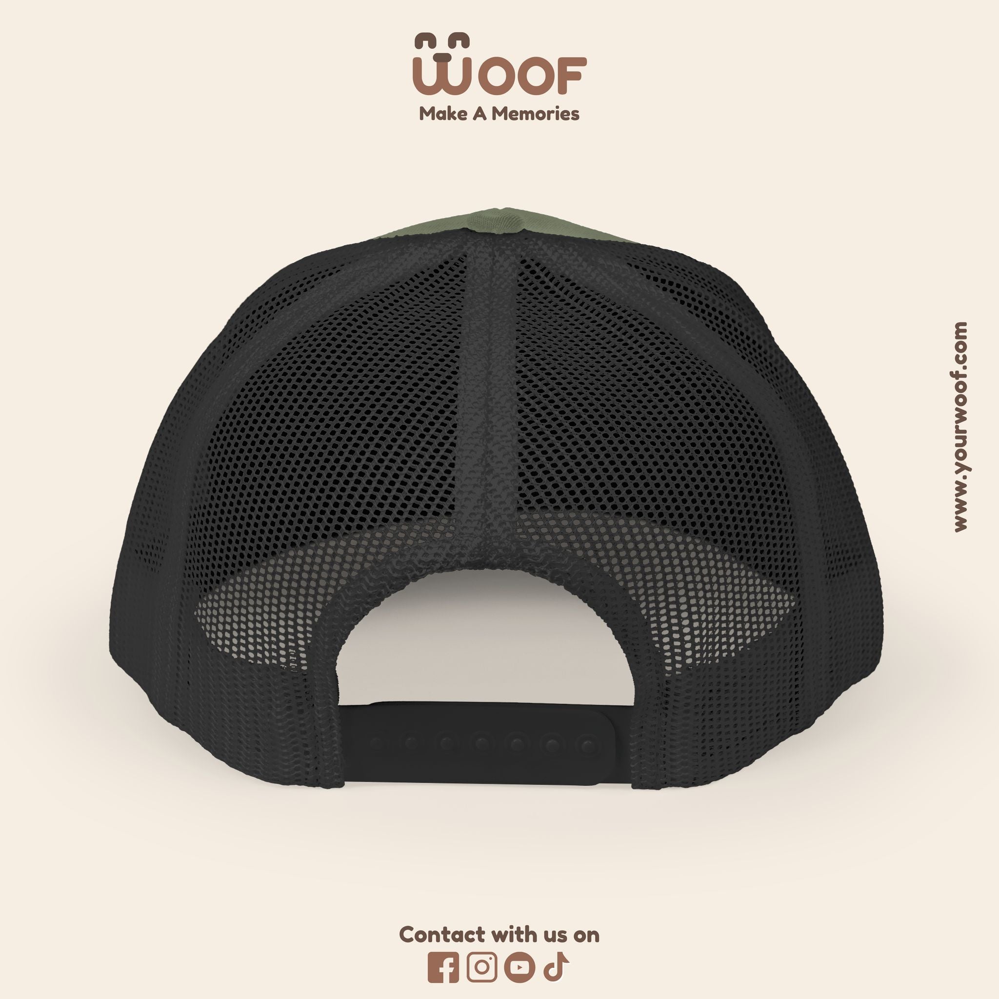 Woof Snapback Trucker Cap - Pet Lovers Gift, Dog Mom Hat, Casual Outdoor Accessory, Fun Pet Apparel, Unique Dog Dad Gift