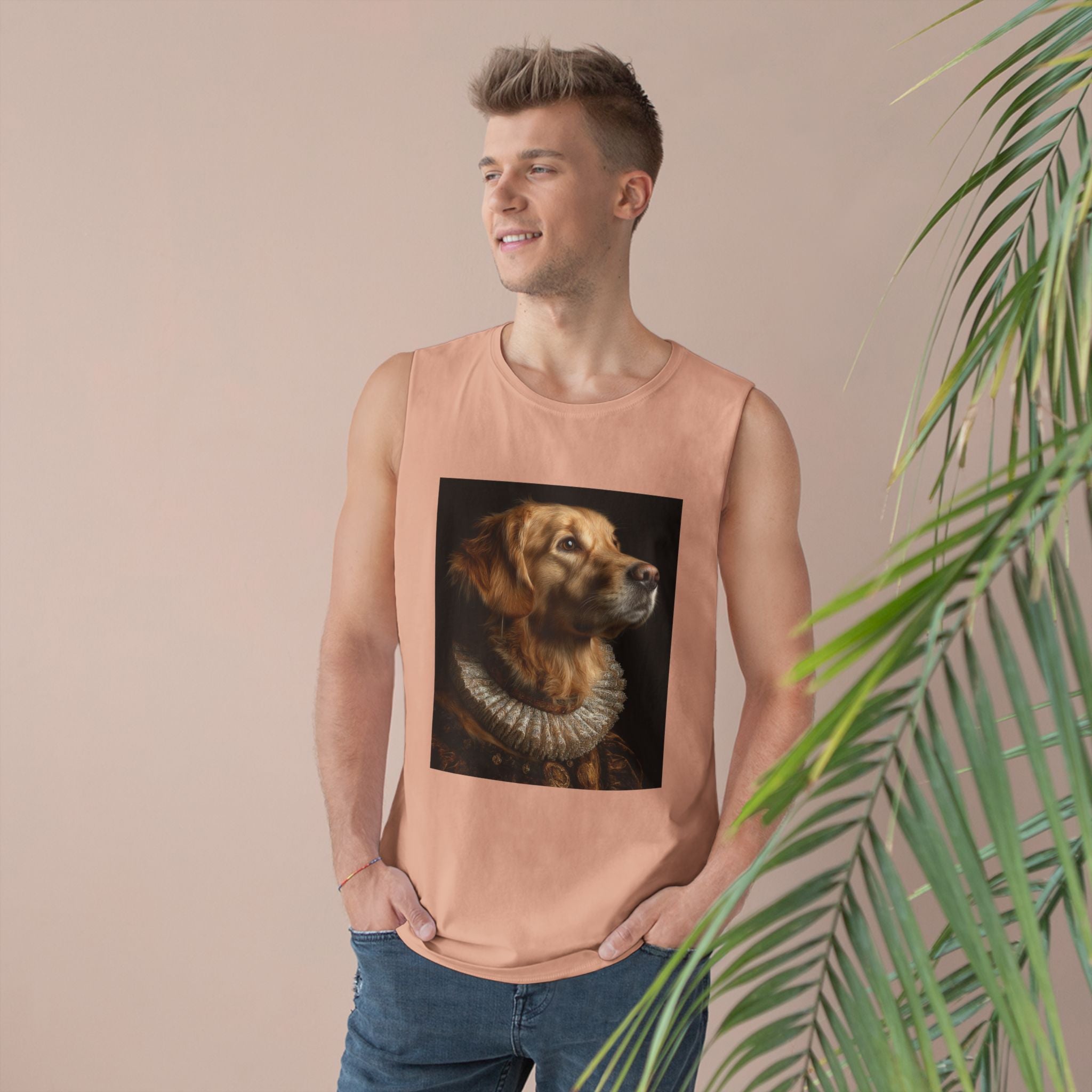 Golden Retriever Portrait Tank Top, Dog Lover Gift, Pet Memorial Tee, Animal Art Apparel, Unique Dog Owner Shirt