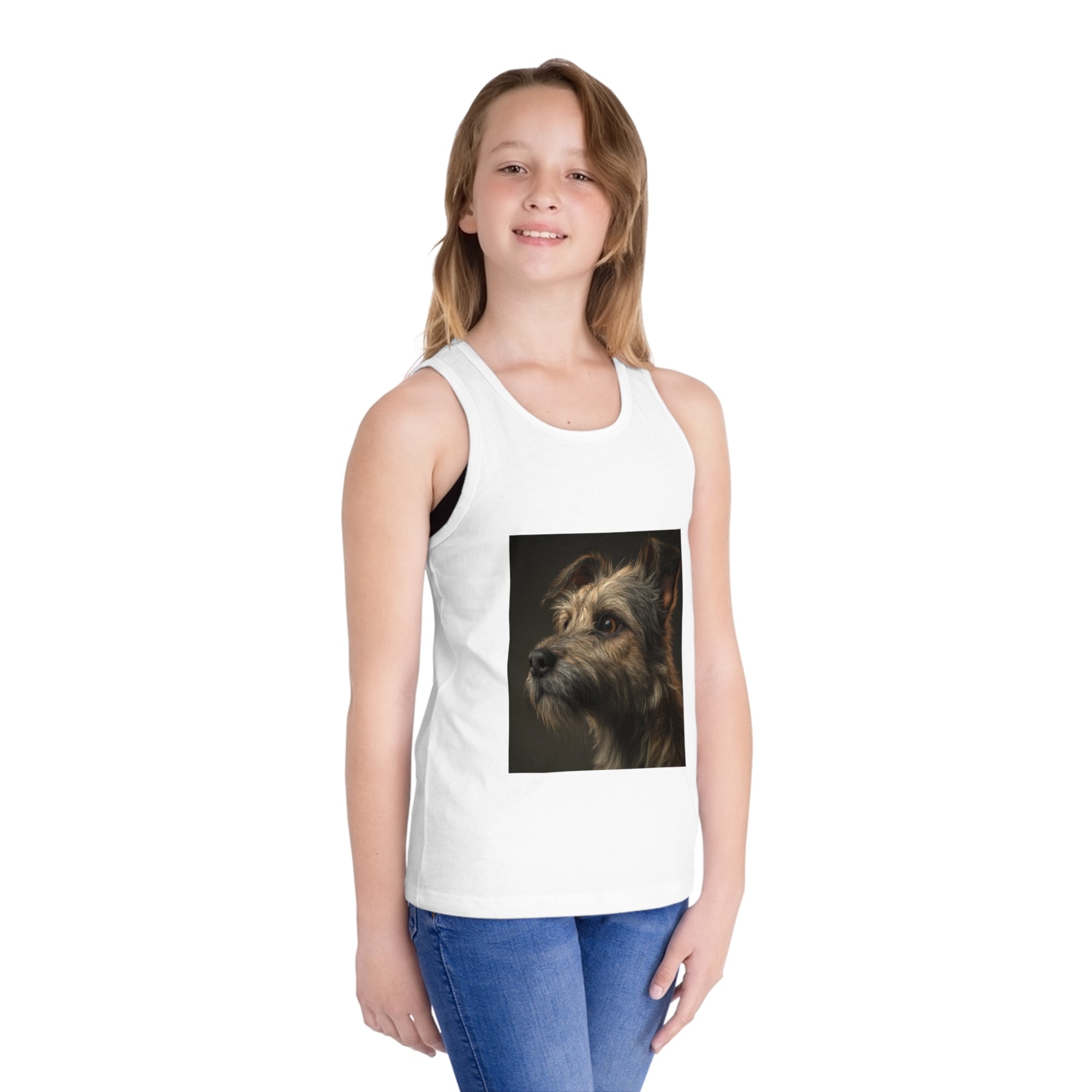 Dog Portrait Kid's Jersey Tank Top - Perfect Gift for Pet Lovers, Summer Wear, Dog Lovers Gift, Kid's Casual Wear, Birthday Gifts
