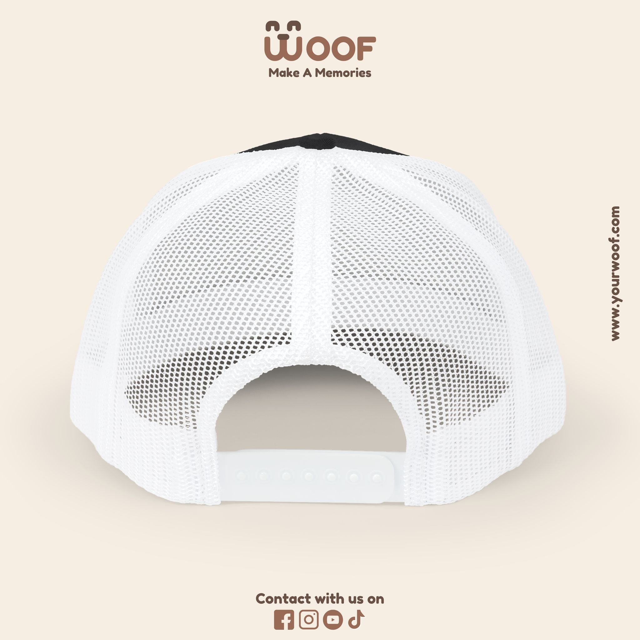 Woof Snapback Trucker Cap - Pet Lovers Gift, Dog Mom Hat, Casual Outdoor Accessory, Fun Pet Apparel, Unique Dog Dad Gift