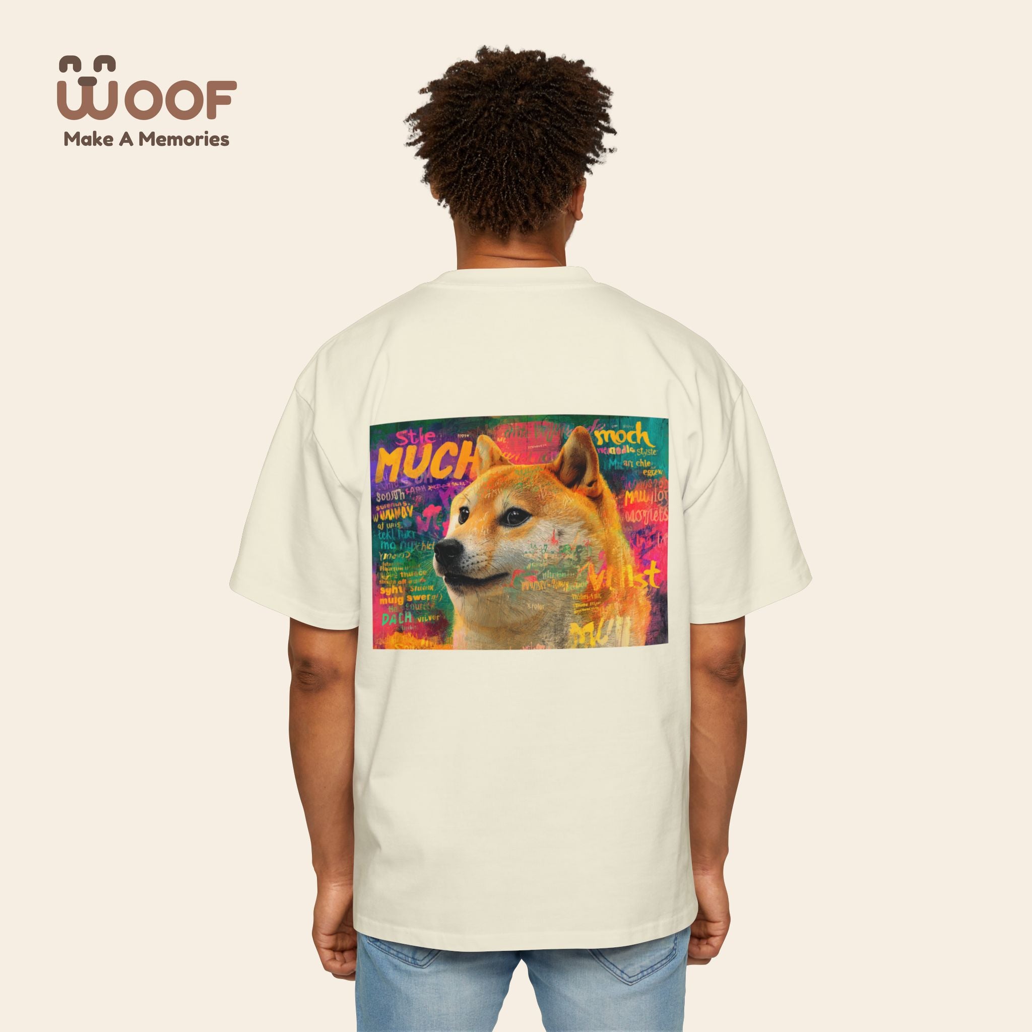 Men's Heavy Oversized Dog Graphic Tee, Cool Casual Wear, Pet Lover Gift, Dog Meme Lover Shirt, Oversized Fashion Tee, Gift for Dog Owners