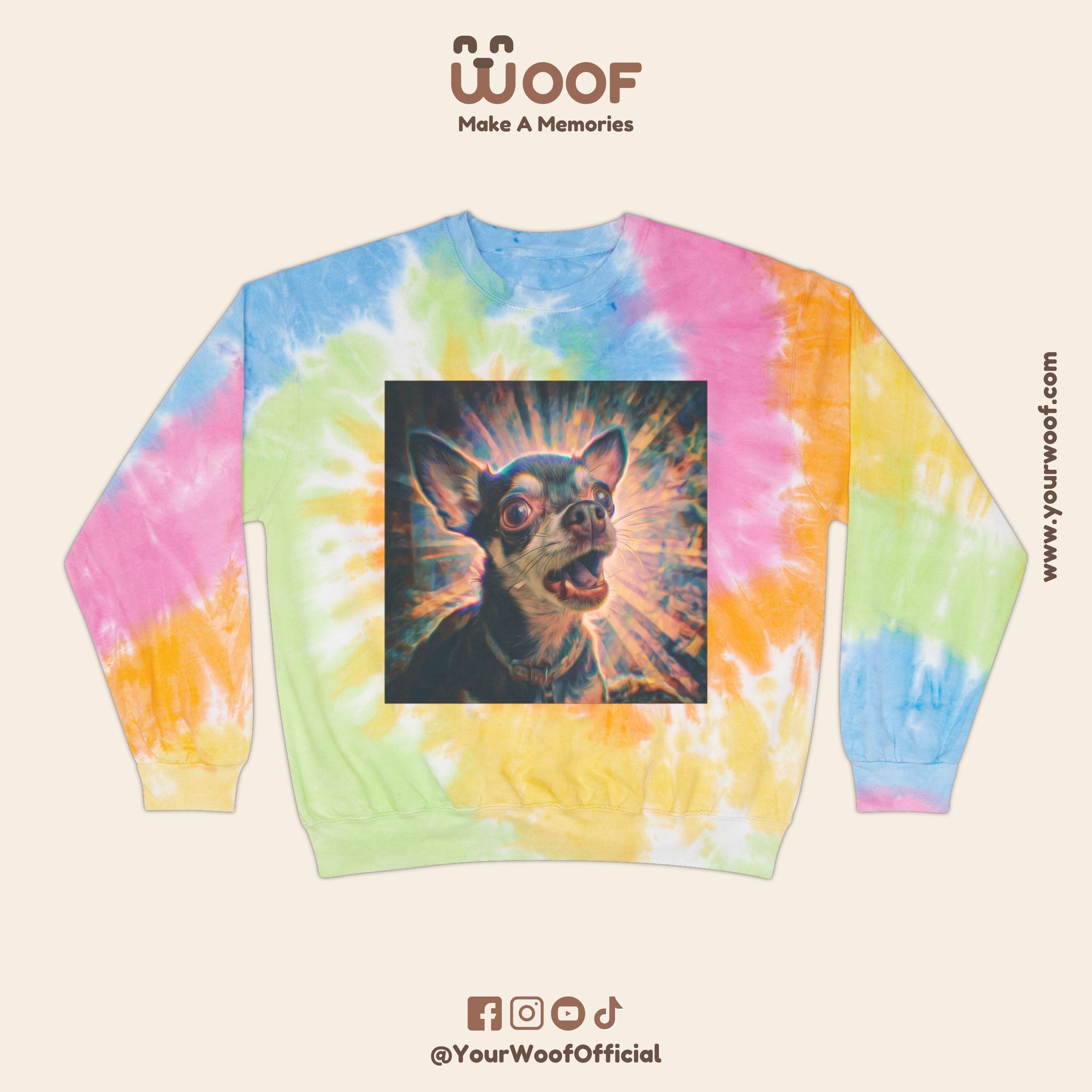 Trendy Tie-Dye Graphic Sweatshirt, Chill Unisex Pullover, Perfect Gift for Dog Lovers, Cozy Hoodie for Casual Days, Unique Dog Art Apparel