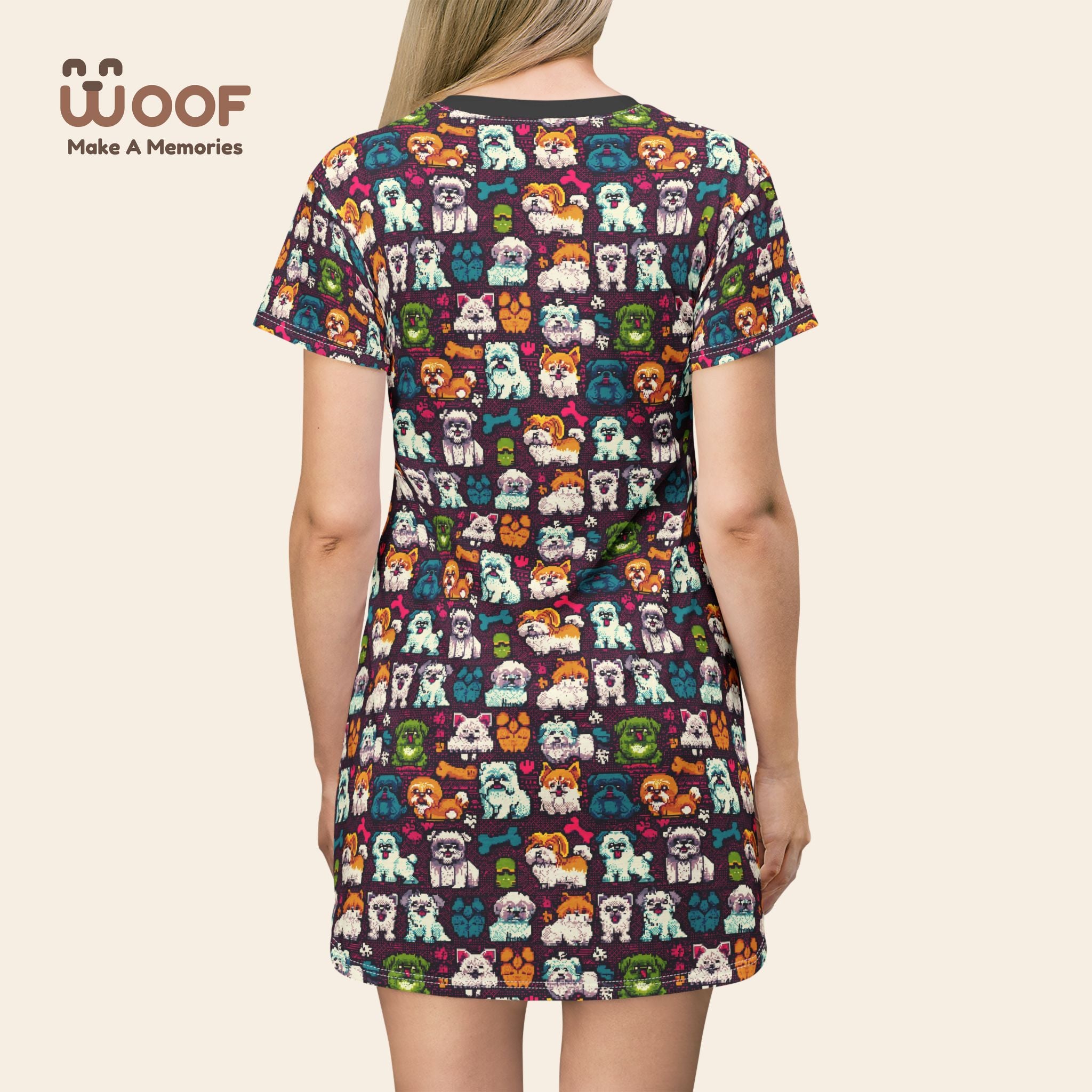 Colorful Graphic T-Shirt Dress | Fun Casual Wear, Summer Outfit, Gift for Kids, Birthday Present, Playful Style