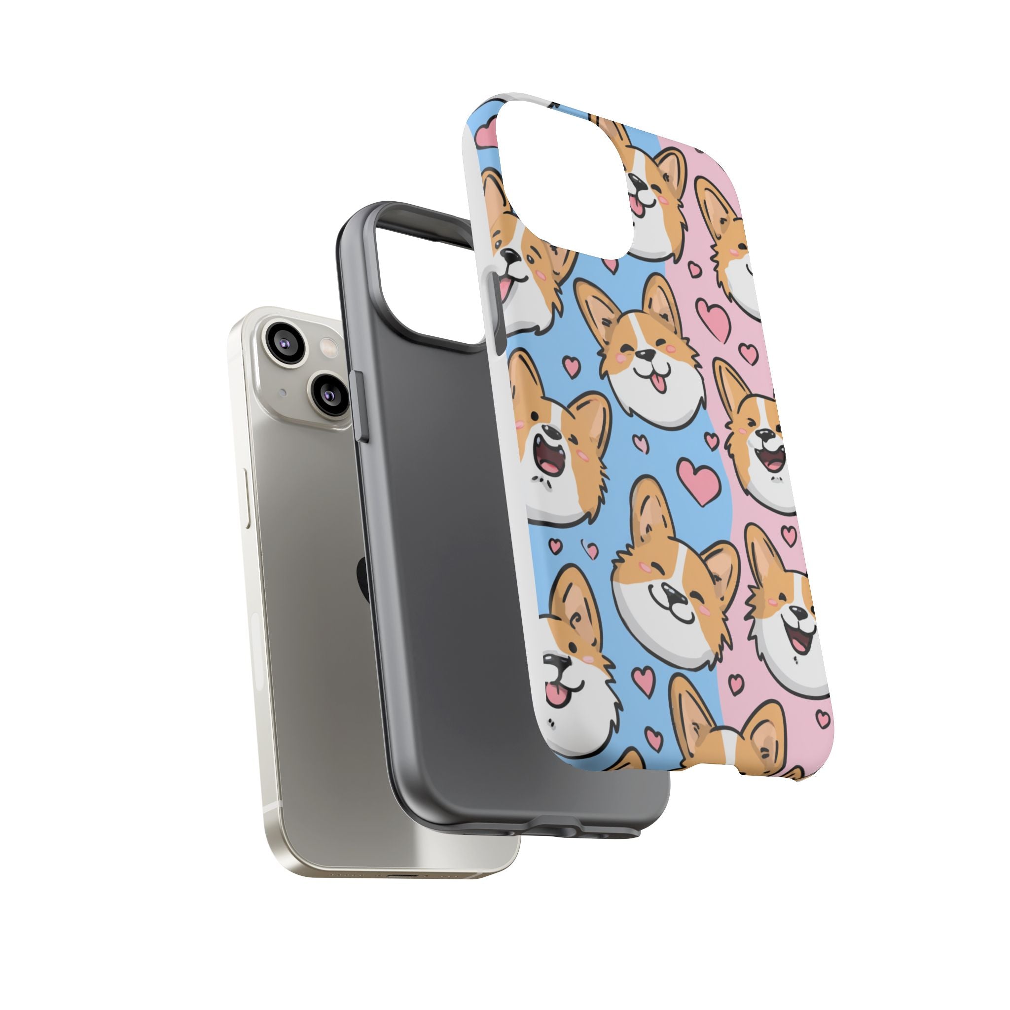 Cute Corgi Phone Case – Fun & Playful Protection with Love Hearts