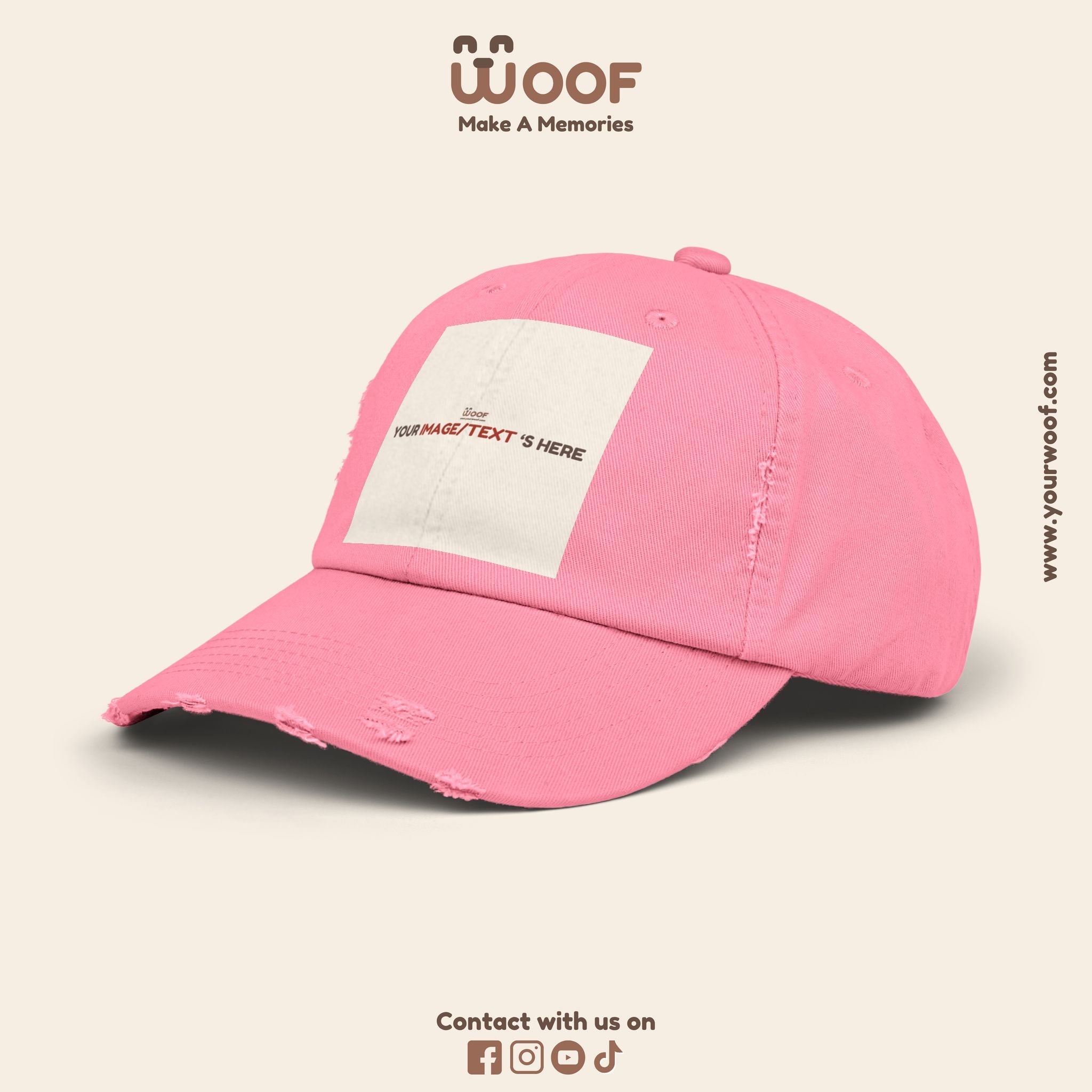 Playful Distressed Cap - Perfect Gift for Dog Lovers, Casual Wear, Outdoor Adventures, Pet Themed Accessories, Birthday Gift