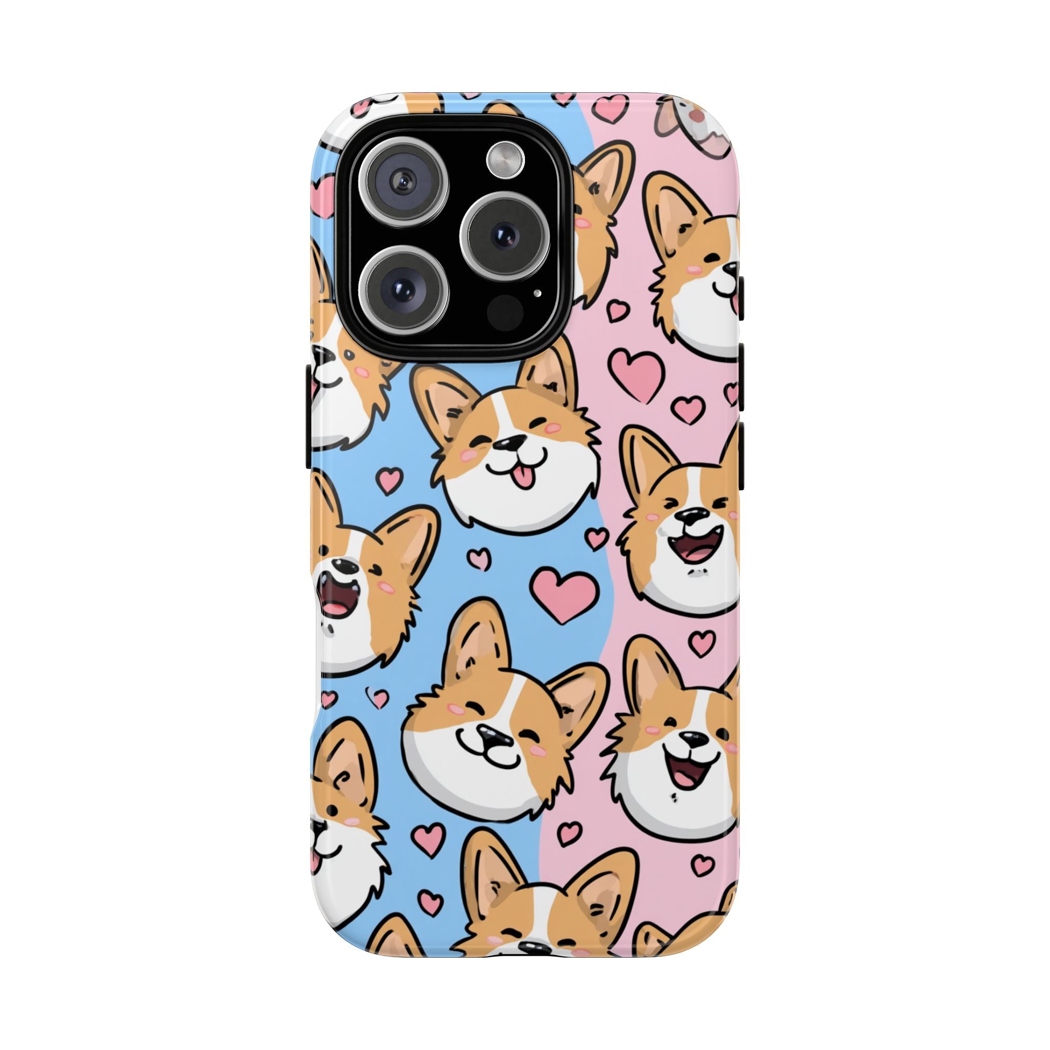 Cute Corgi Phone Case – Fun & Playful Protection with Love Hearts