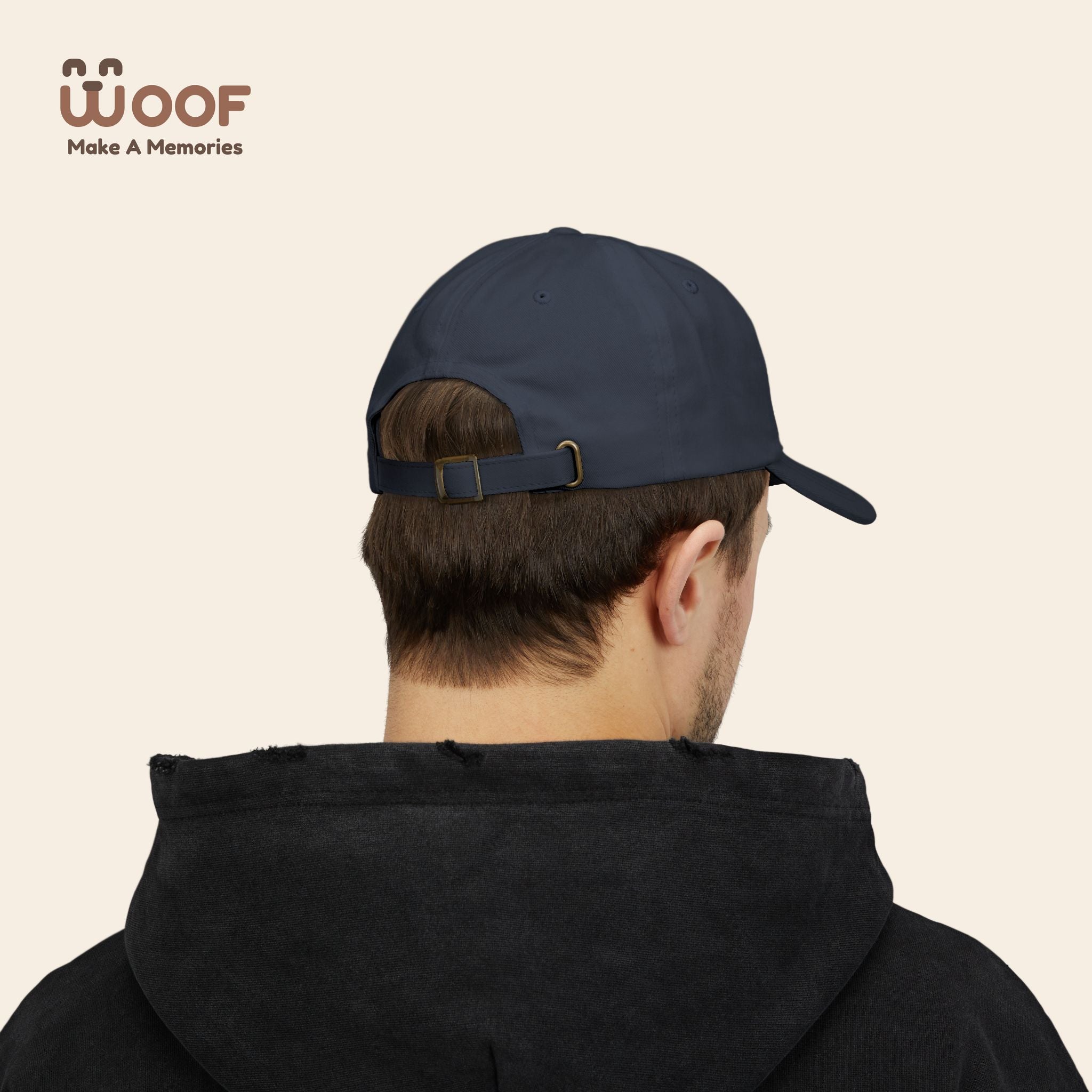 Classic Dad Cap with Woof Design, Adjustable Cap for Dog Lovers, Gift for Pet Owners, Casual Style Hat, Everyday Wear