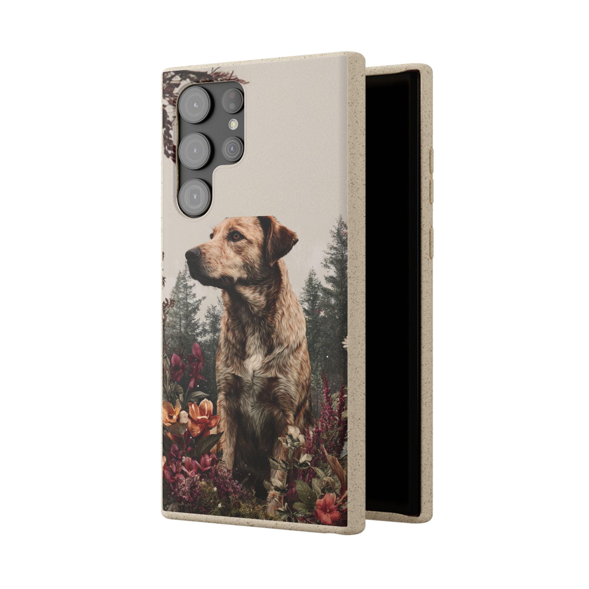 Eco-Friendly Dog Lover Biodegradable Phone Case - Floral Design
