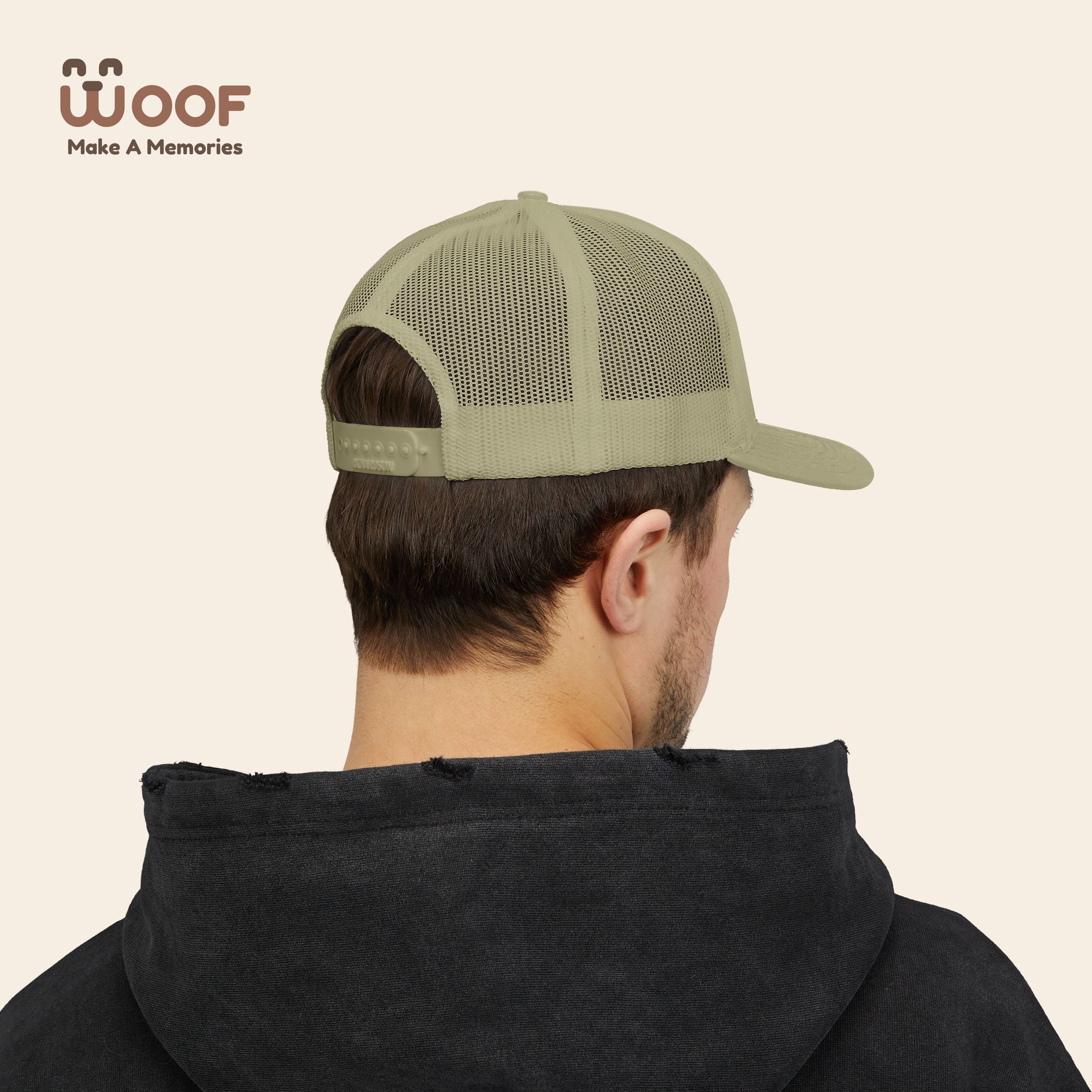 Woof Snapback Trucker Cap - Pet Lovers Gift, Dog Mom Hat, Casual Outdoor Accessory, Fun Pet Apparel, Unique Dog Dad Gift