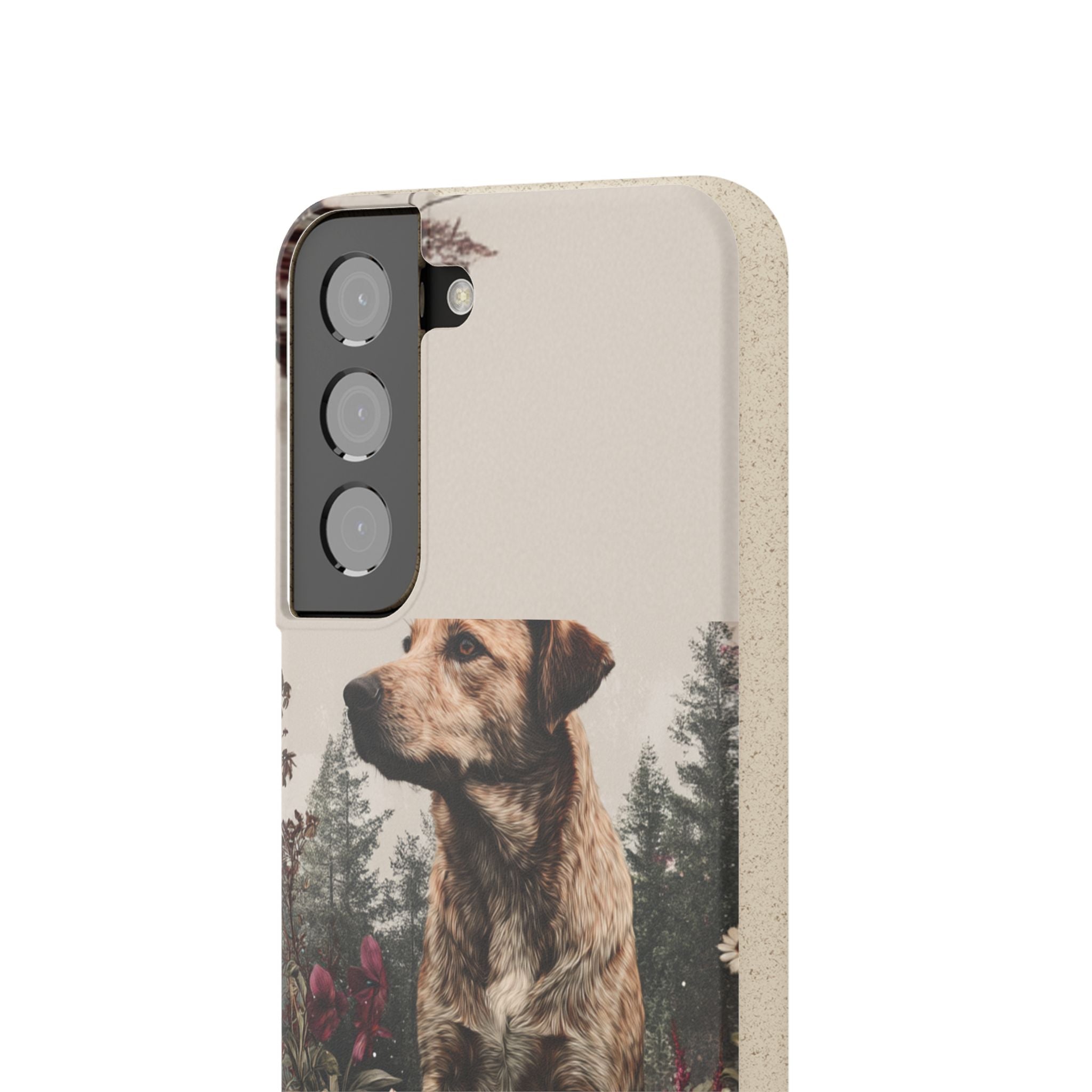 Eco-Friendly Dog Lover Biodegradable Phone Case - Floral Design
