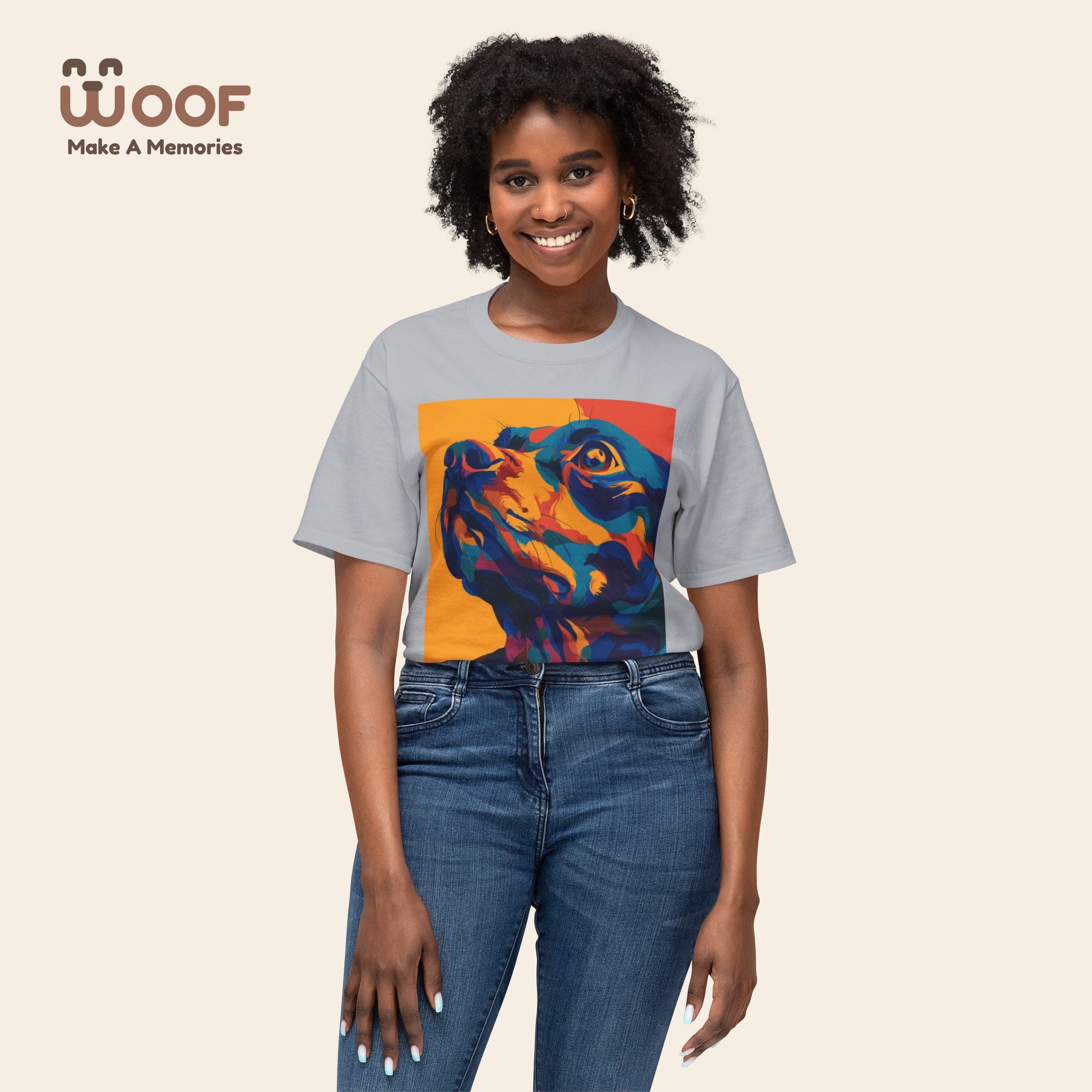 Colorful Dog Portrait T-Shirt | Pet Lover Gift, Animal Lover Apparel, Fun Dog Tee, Gift for Dog Moms, Unique Pet Merchandise