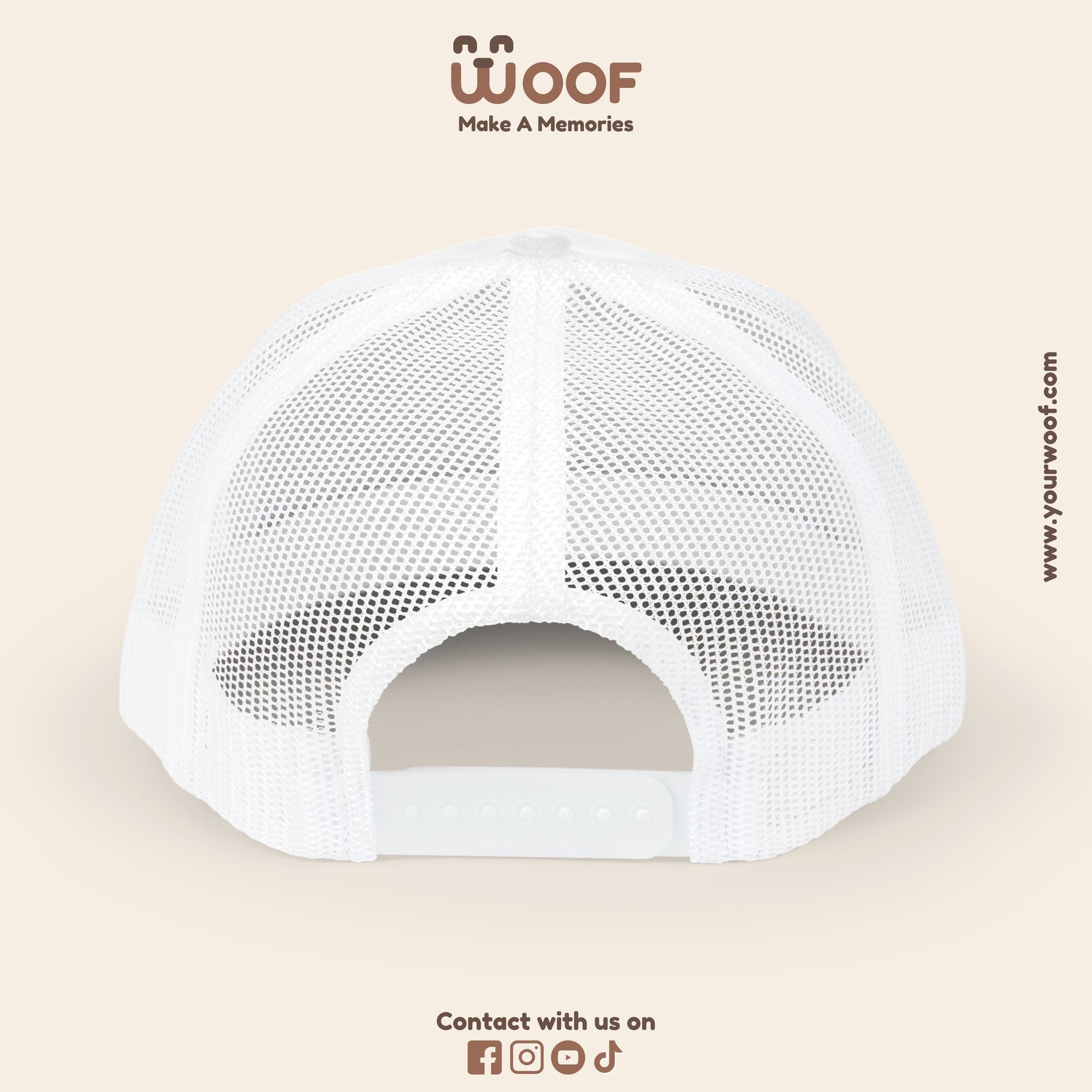 Woof Snapback Trucker Cap - Pet Lovers Gift, Dog Mom Hat, Casual Outdoor Accessory, Fun Pet Apparel, Unique Dog Dad Gift