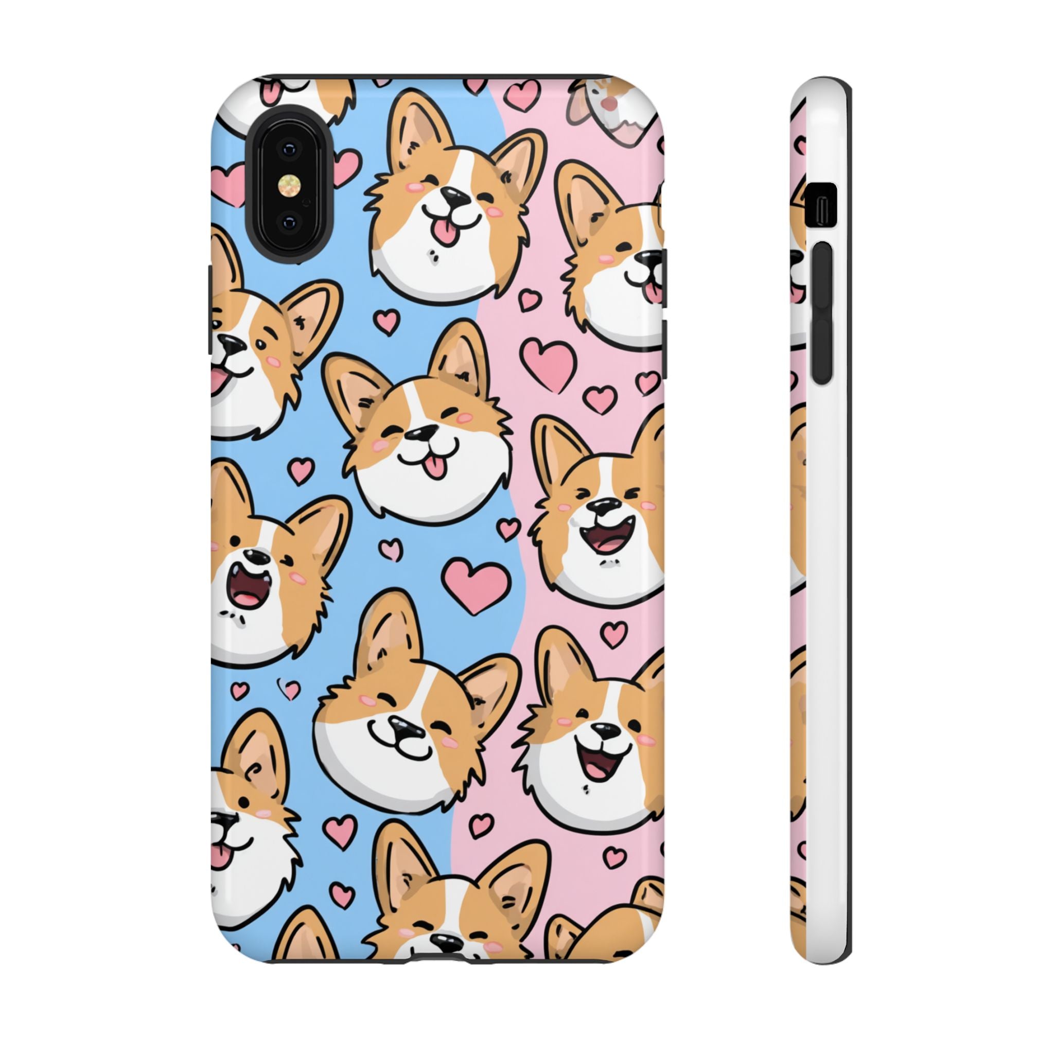 Cute Corgi Phone Case – Fun & Playful Protection with Love Hearts