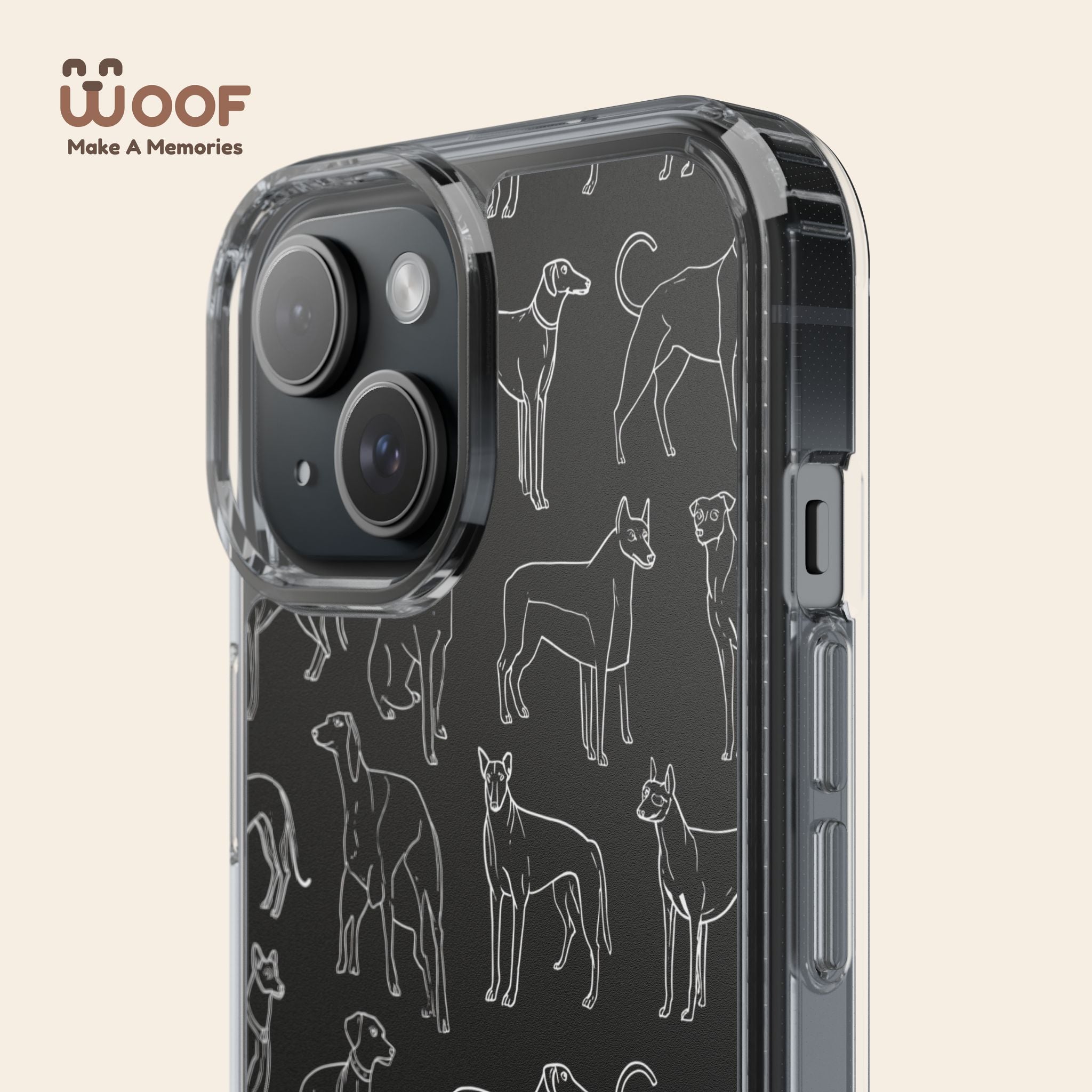 Stylish Dog Print Clear Phone Case, Pet Lover Gift, Customizable Clear Cases, Dog Owner Accessories, Cute Phone Covers