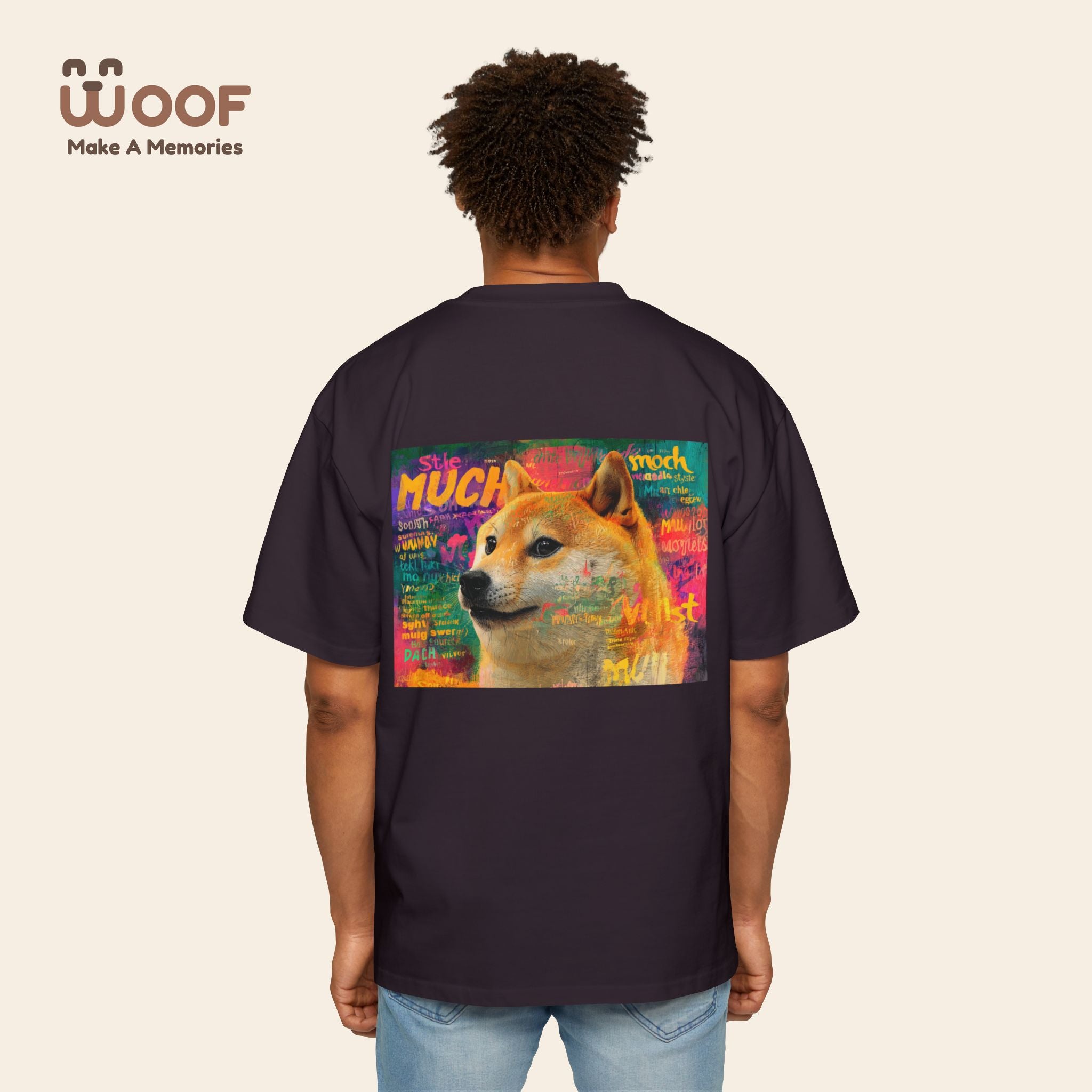 Men's Heavy Oversized Dog Graphic Tee, Cool Casual Wear, Pet Lover Gift, Dog Meme Lover Shirt, Oversized Fashion Tee, Gift for Dog Owners