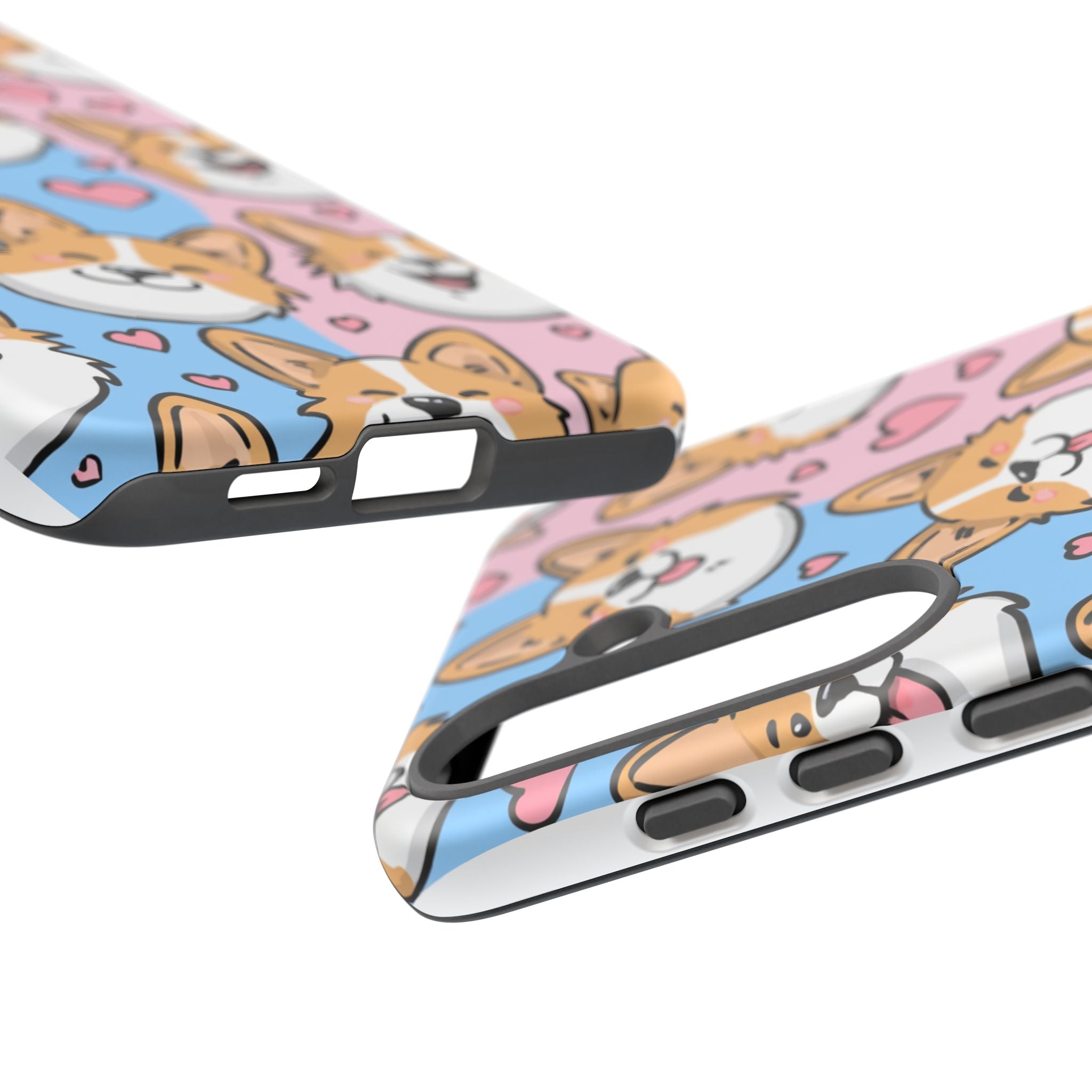 Cute Corgi Phone Case – Fun & Playful Protection with Love Hearts