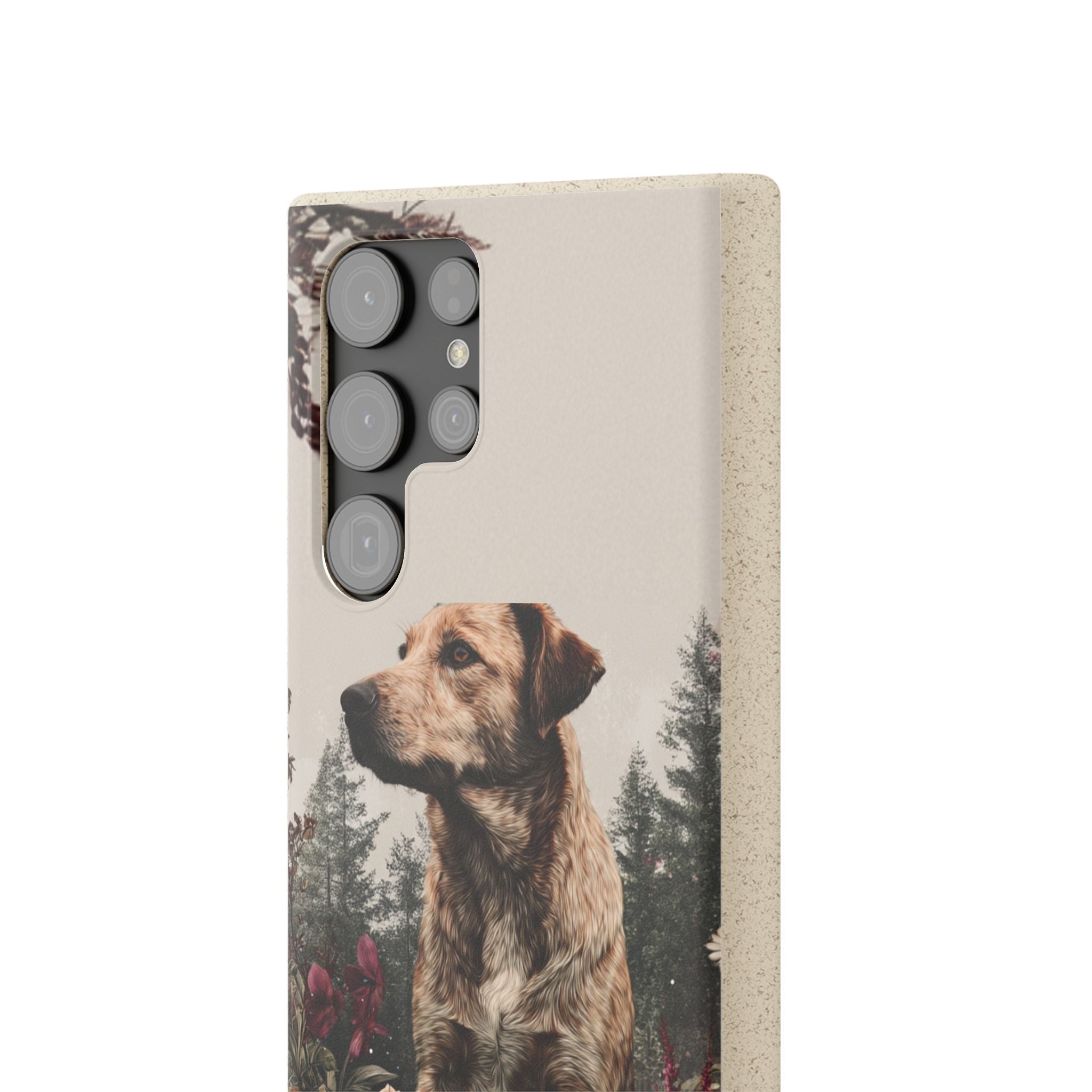 Eco-Friendly Dog Lover Biodegradable Phone Case - Floral Design