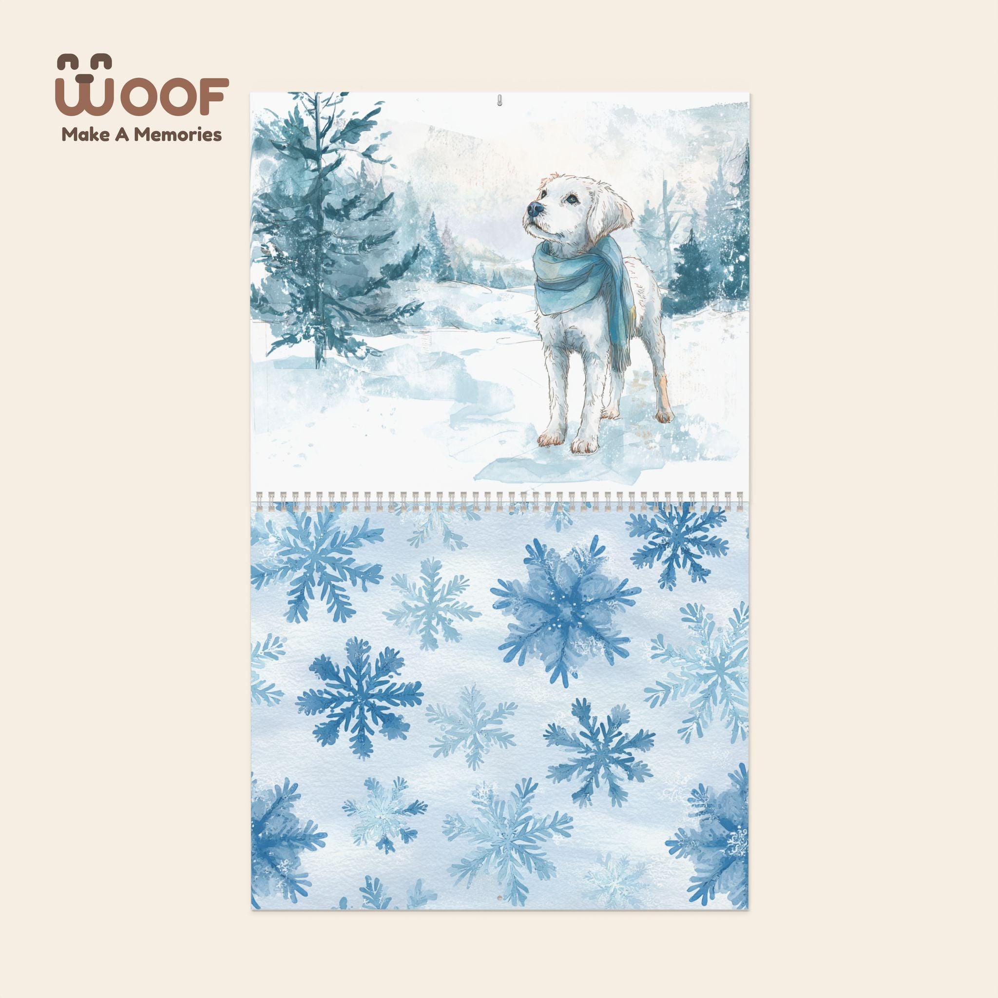 Winter-Themed Dog Wall Calendar - WOOF Make A Memories