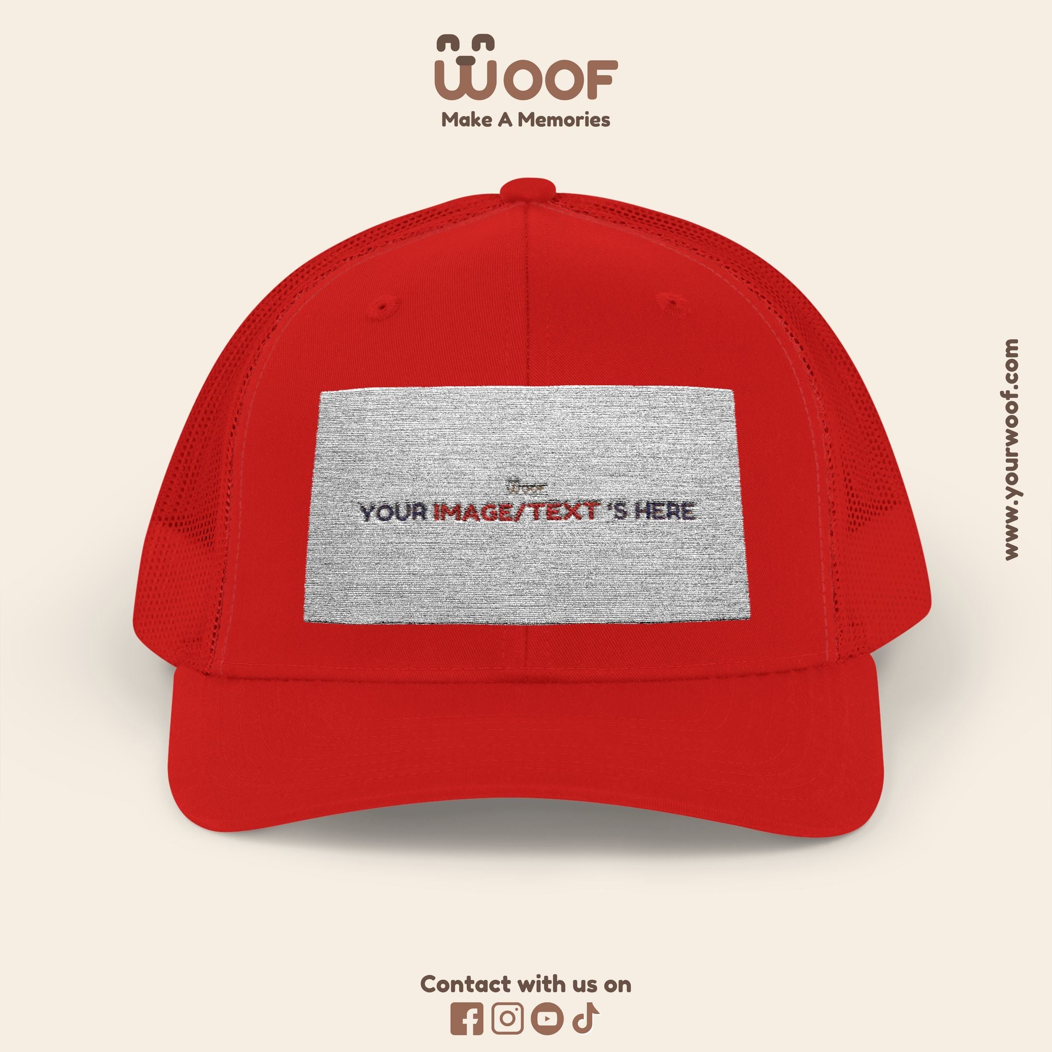 Woof Snapback Trucker Cap - Pet Lovers Gift, Dog Mom Hat, Casual Outdoor Accessory, Fun Pet Apparel, Unique Dog Dad Gift