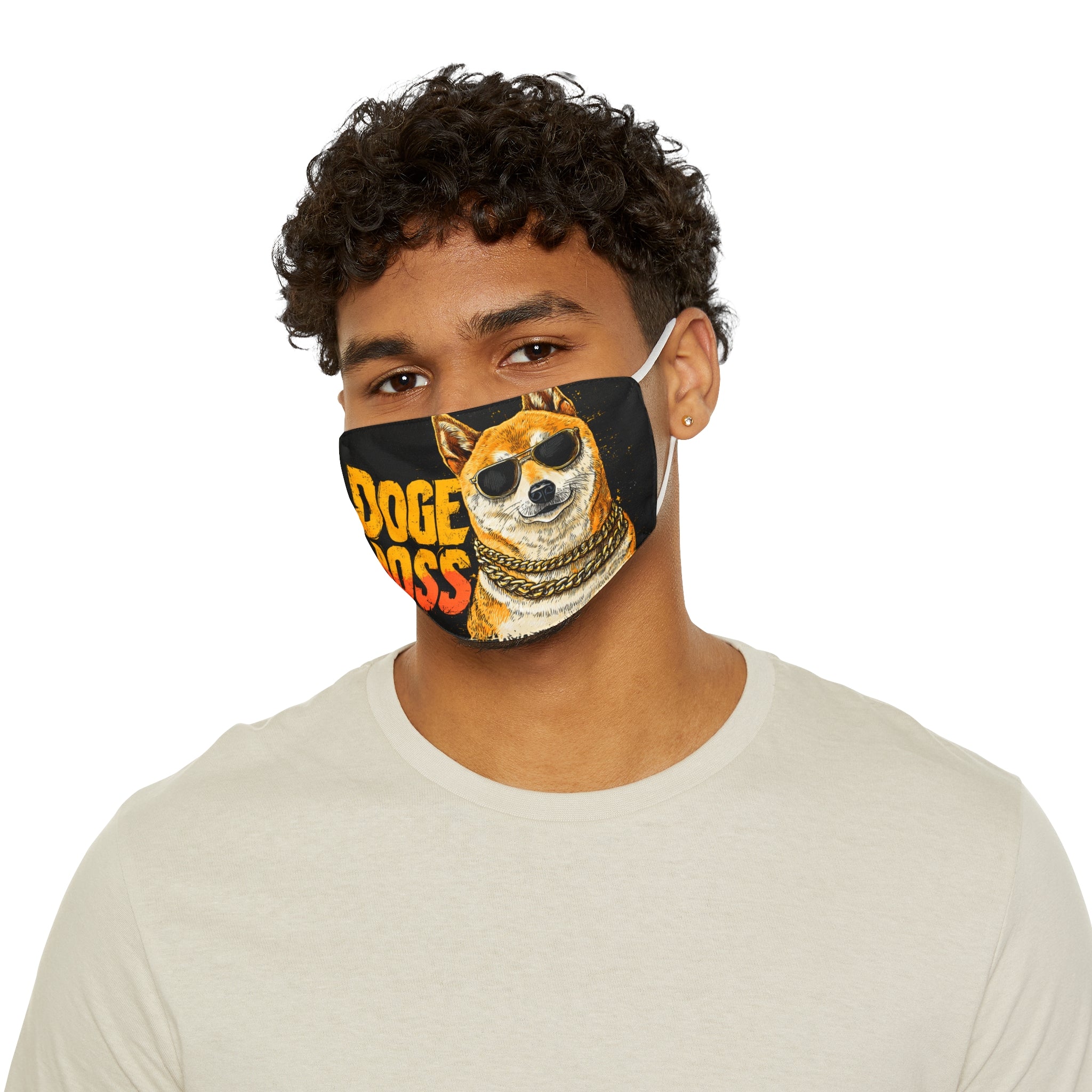 Doge Boss Face Mask - Fun, Stylish Snug-Fit Polyester Mask for Dog Lovers, Gifts, Everyday Wear, Halloween, or Costume Parties