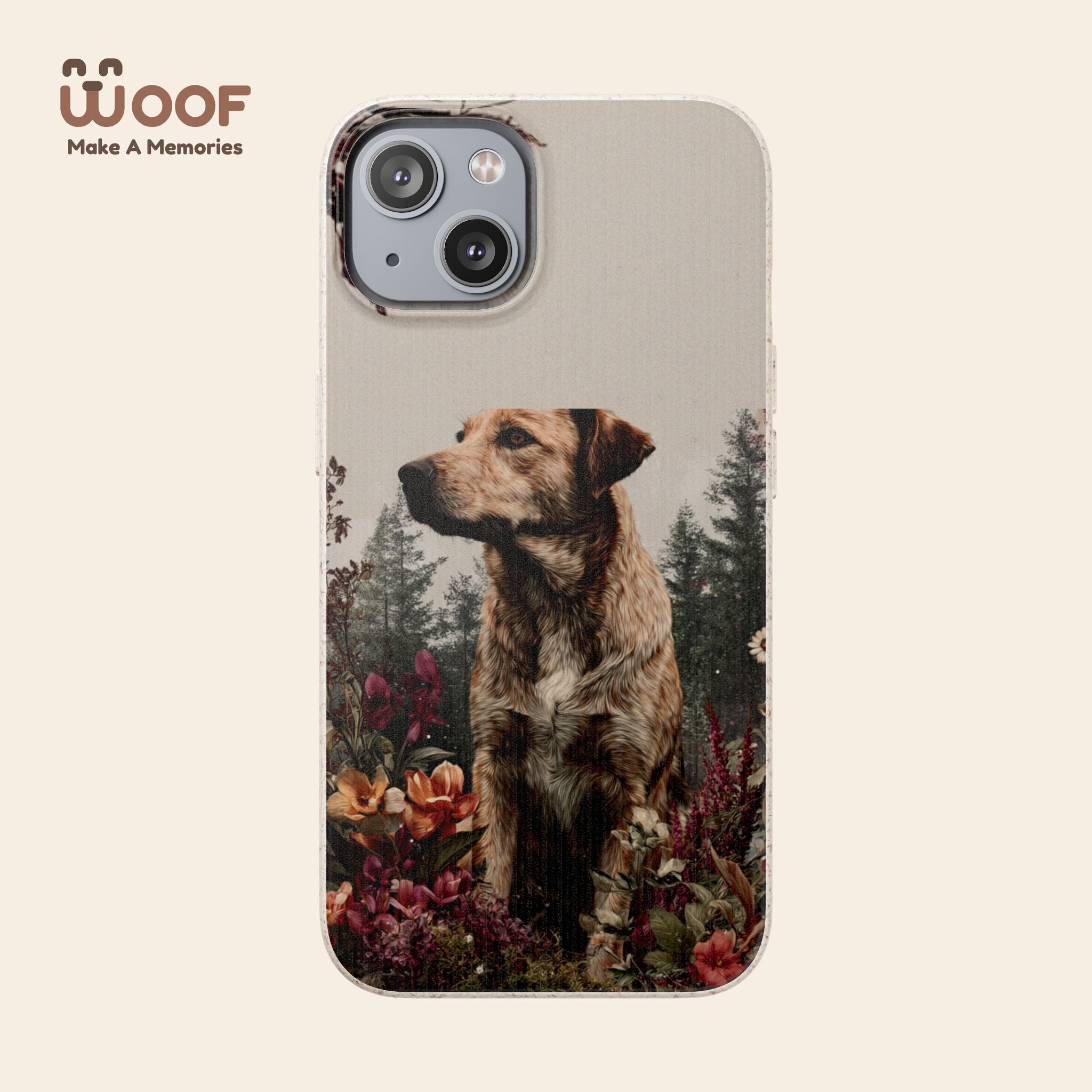 Eco-Friendly Dog Lover Biodegradable Phone Case - Floral Design