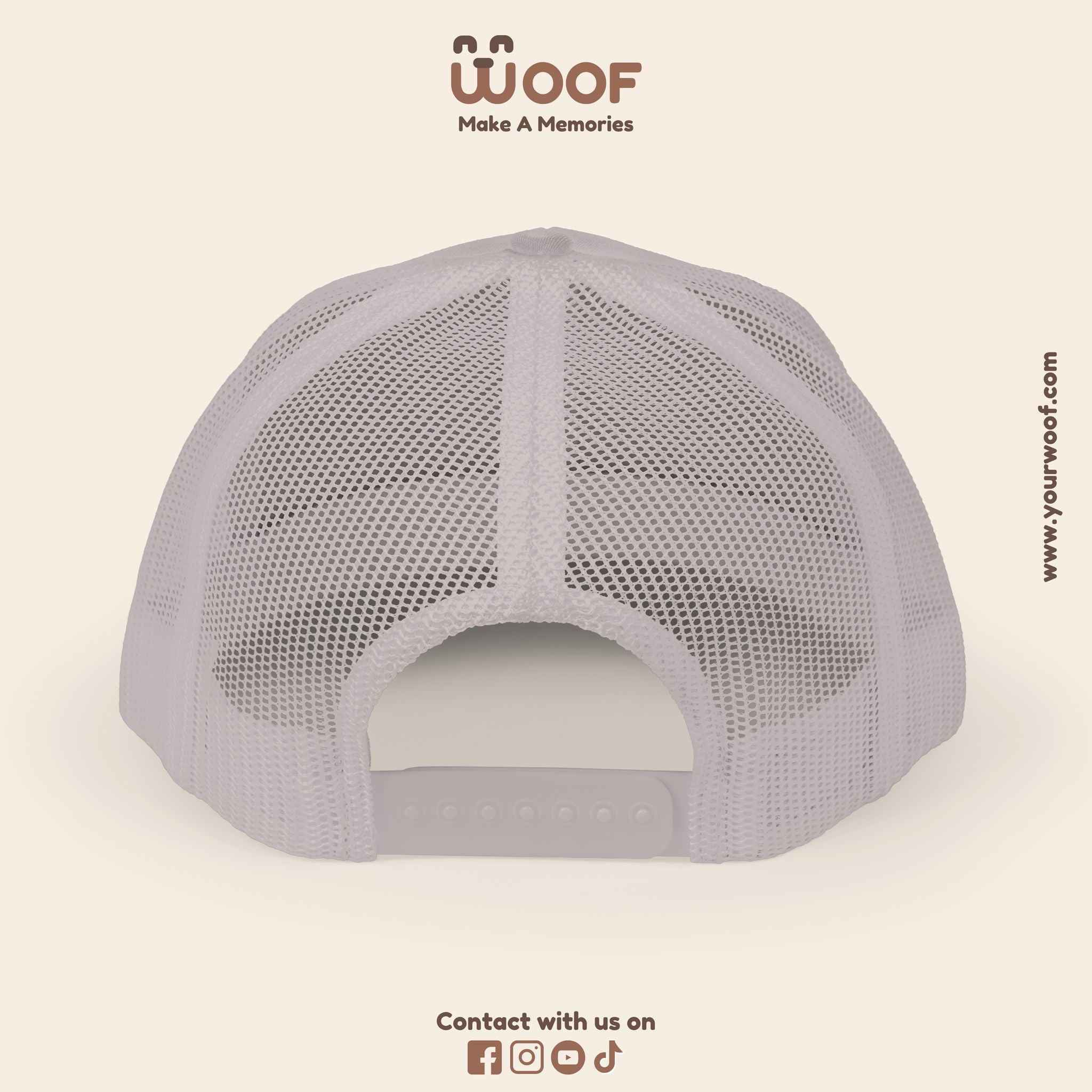 Woof Snapback Trucker Cap - Pet Lovers Gift, Dog Mom Hat, Casual Outdoor Accessory, Fun Pet Apparel, Unique Dog Dad Gift