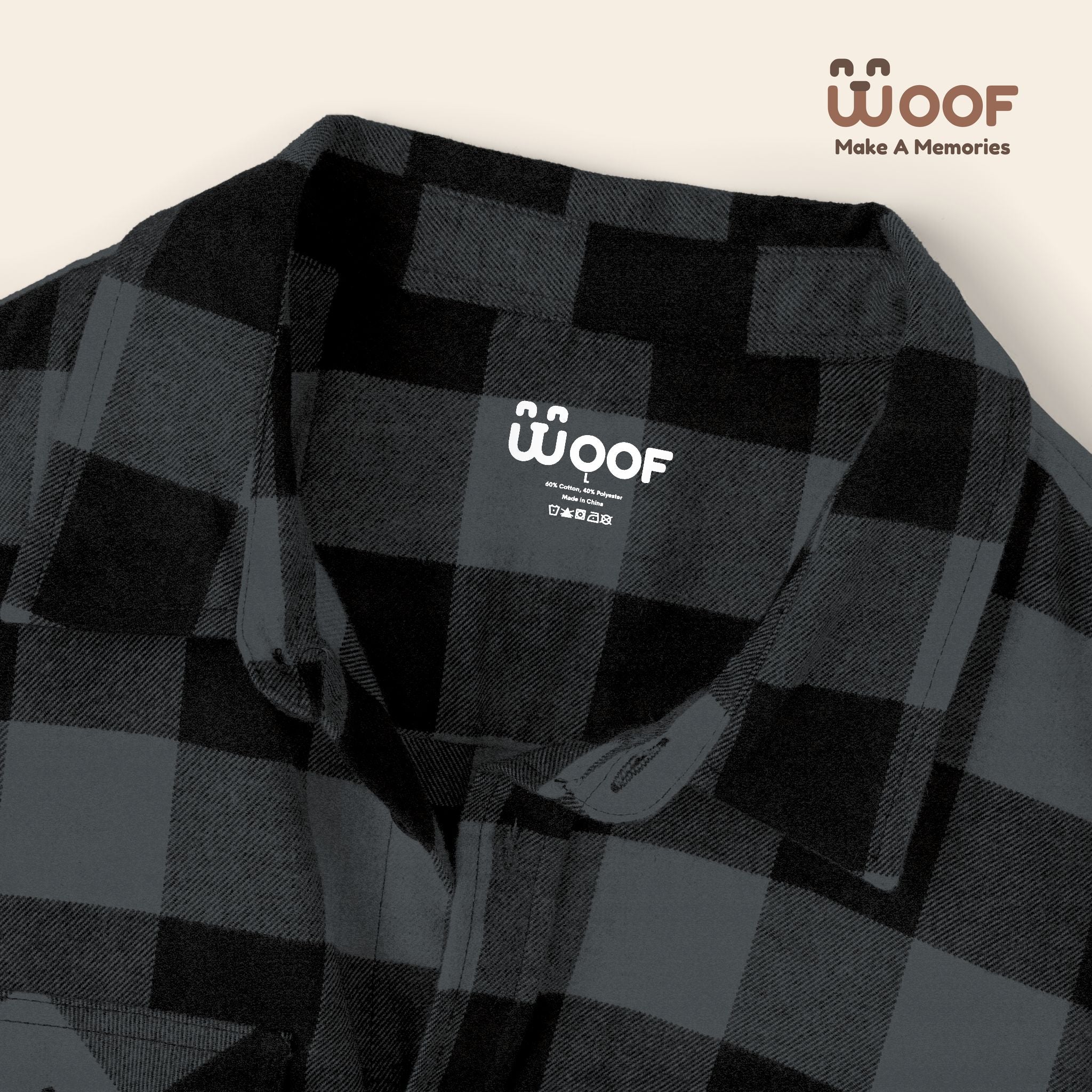 Woof Unisex Flannel Shirt, Dog Lover Apparel, Cozy Flannel, Pet Gift, Casual Wear, Outdoor Adventure, Fall Fashion