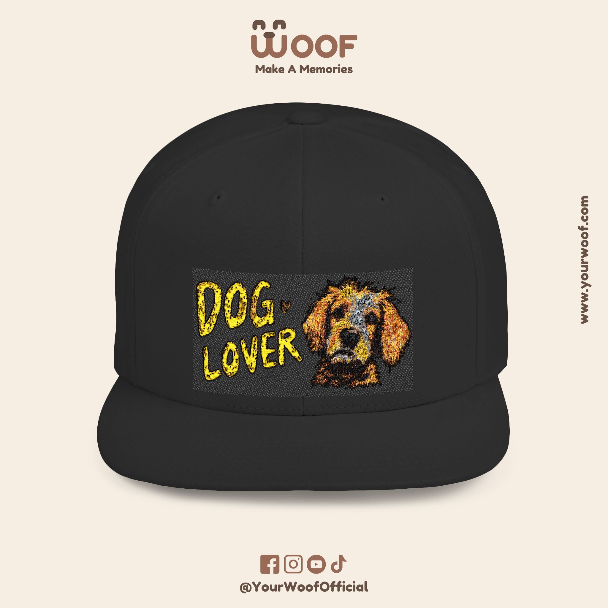 Dog Lover Flat Bill Snapback Hat, Casual Cap for Pet Owners, Dog Gift, Adjustable Hat, Fashion Accessory for Animal Lovers