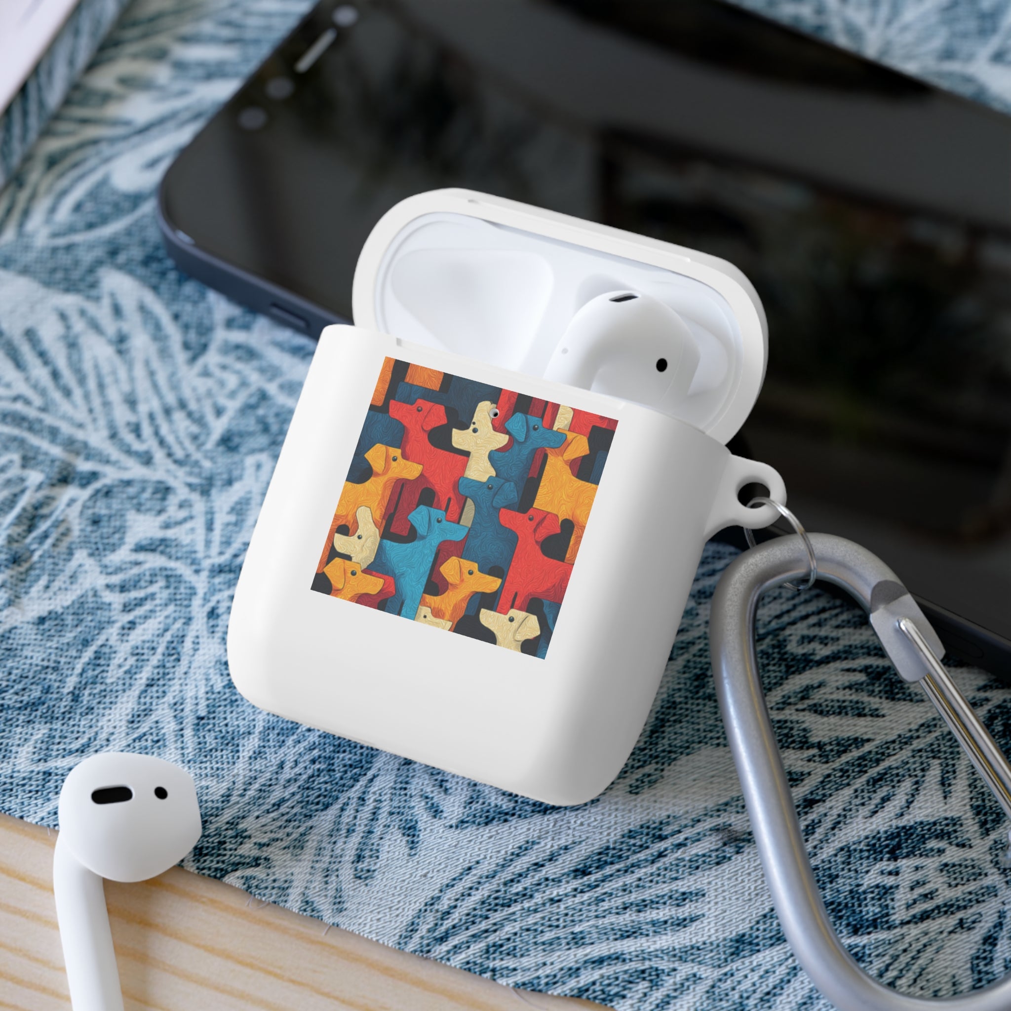 Colorful Dog Pattern AirPods Case Cover - Fun & Functional