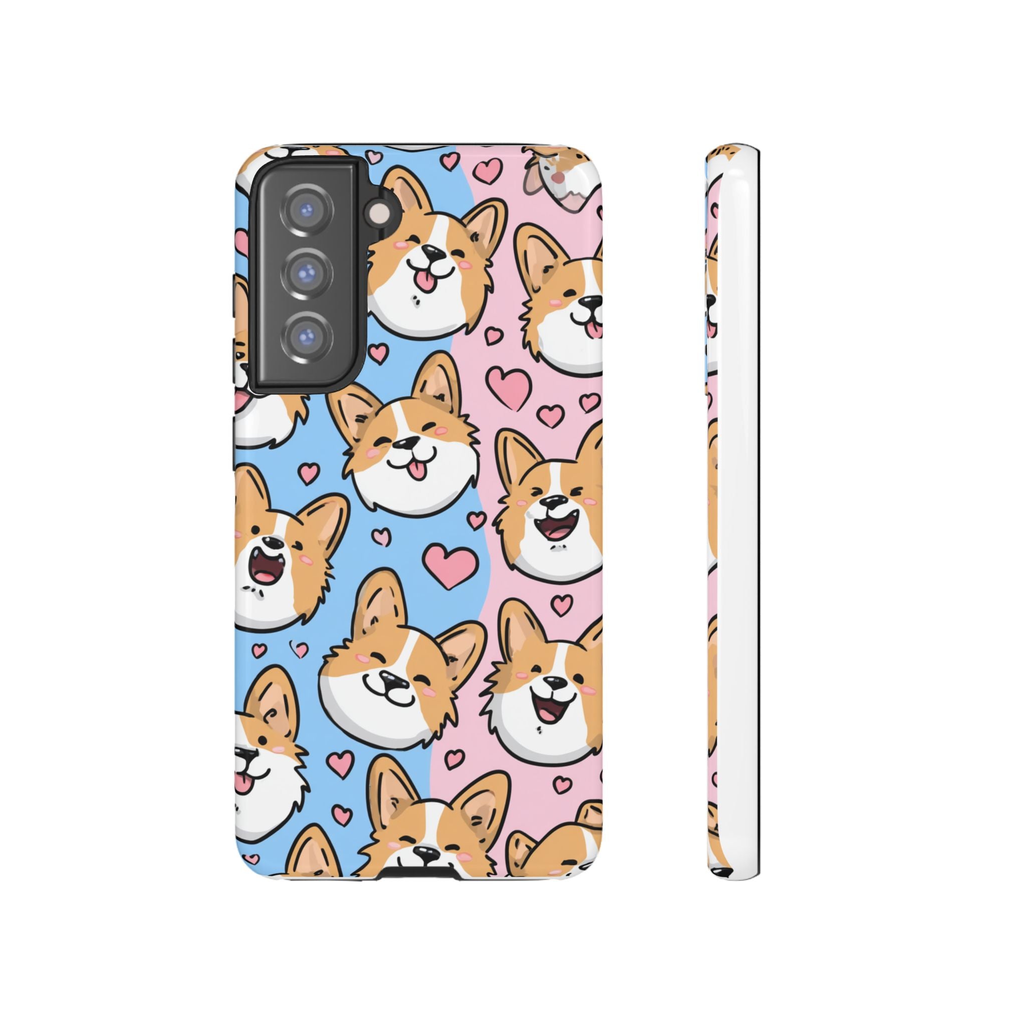 Cute Corgi Phone Case – Fun & Playful Protection with Love Hearts