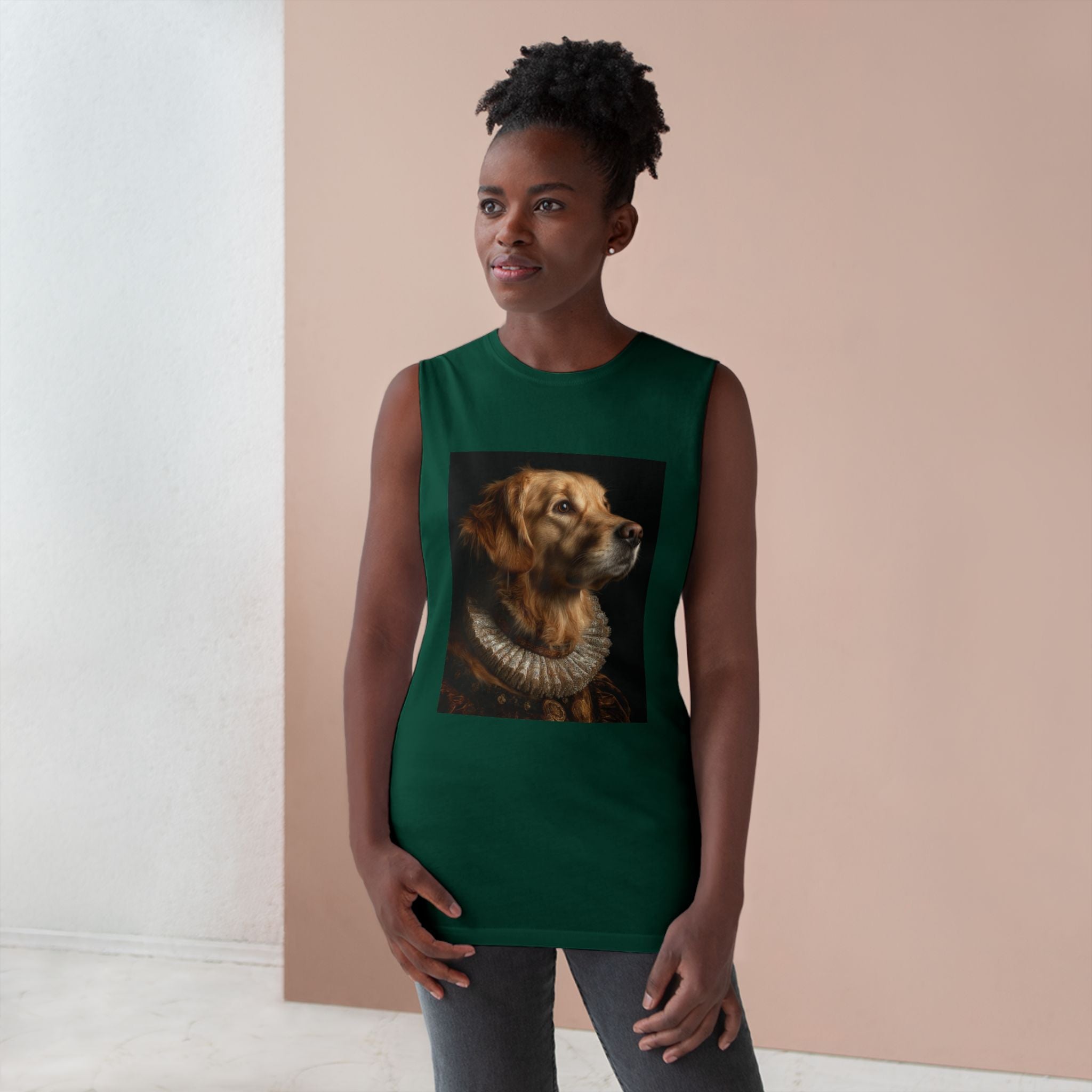 Golden Retriever Portrait Tank Top, Dog Lover Gift, Pet Memorial Tee, Animal Art Apparel, Unique Dog Owner Shirt