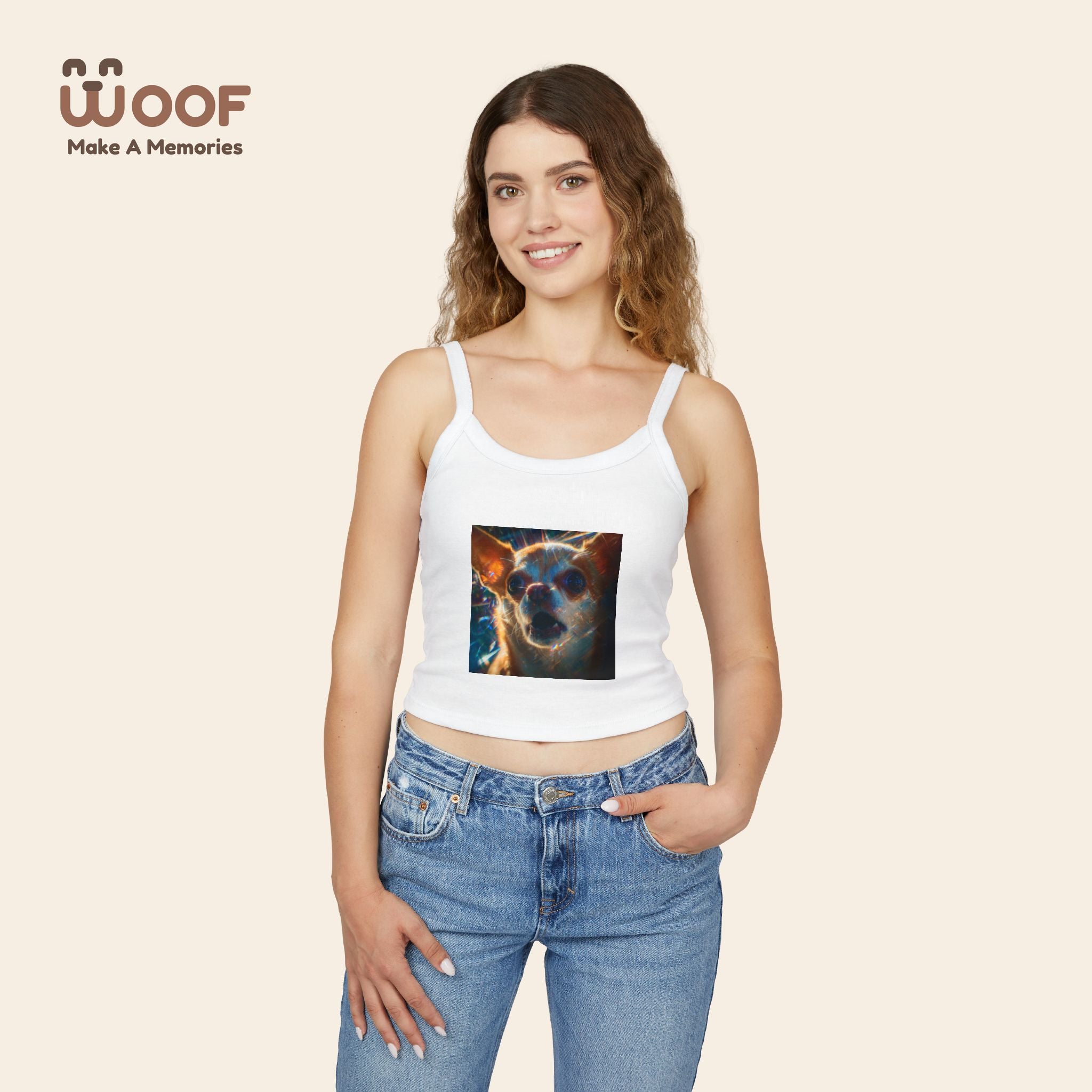 Cute Pet Lover's Spaghetti Strap Tank Top, Dog Mom Gift, Summer Top, Casual Wear, Animal Lover Apparel
