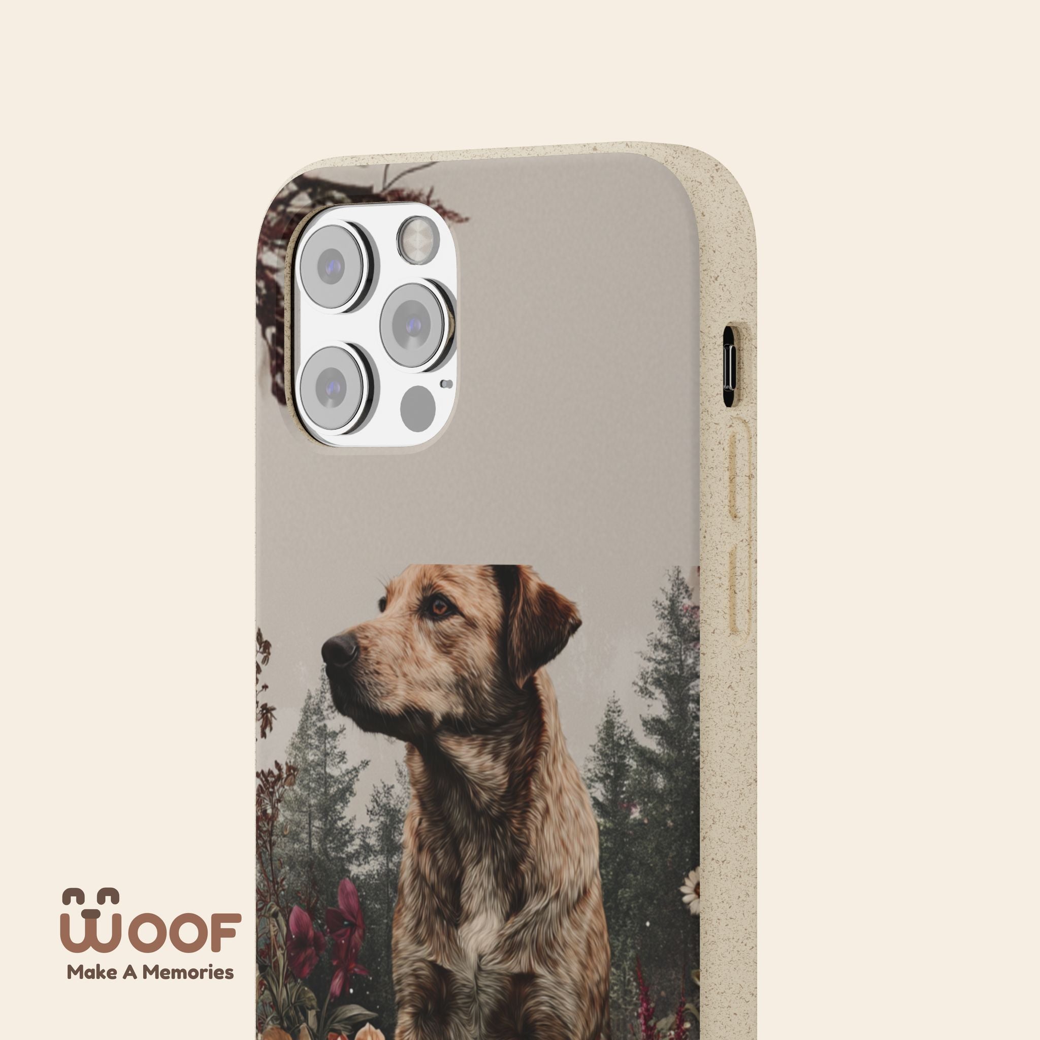 Eco-Friendly Dog Lover Biodegradable Phone Case - Floral Design