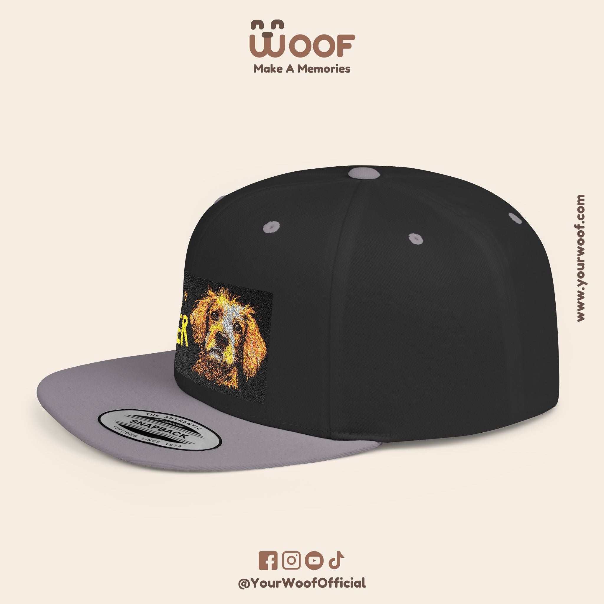 Dog Lover Flat Bill Snapback Hat, Casual Cap for Pet Owners, Dog Gift, Adjustable Hat, Fashion Accessory for Animal Lovers