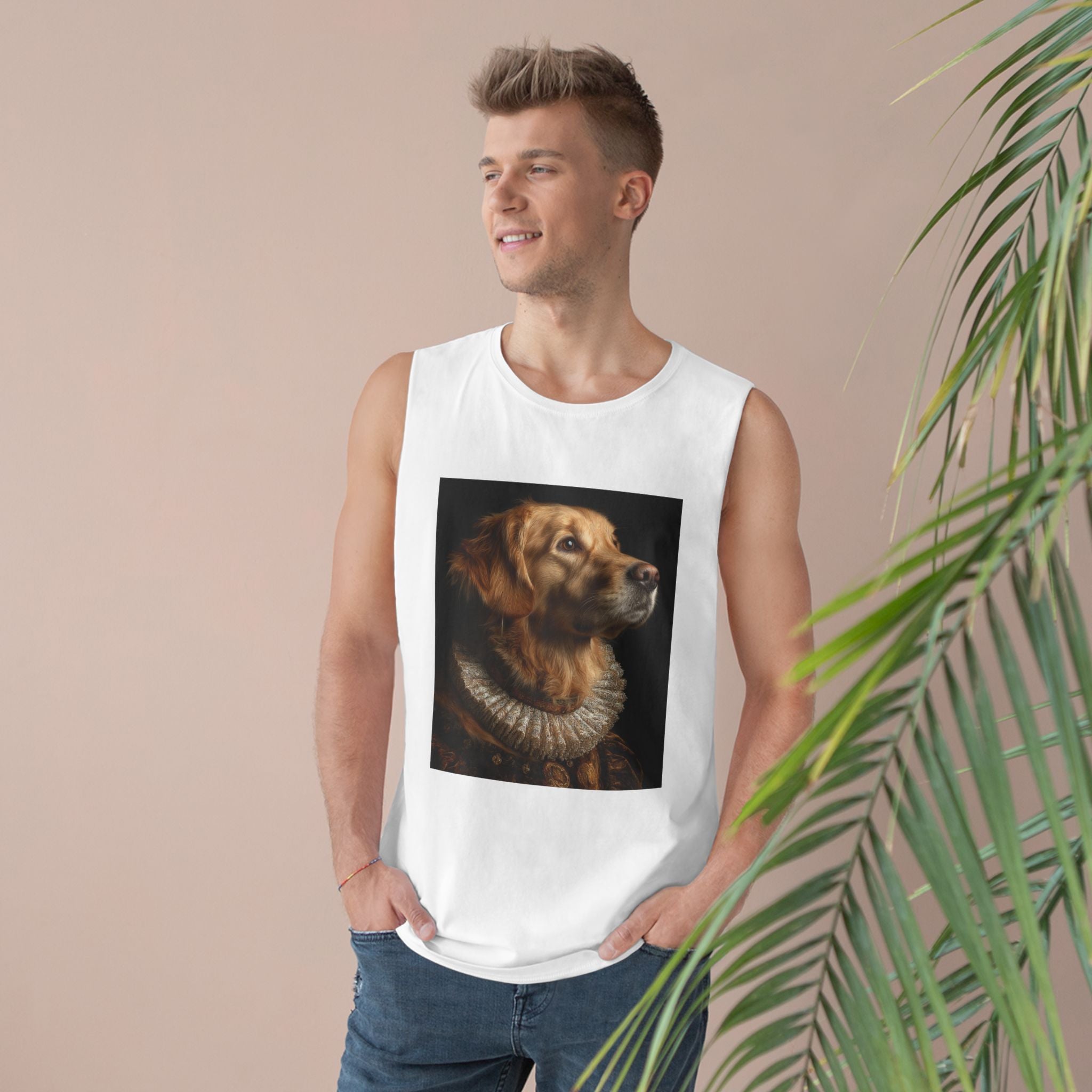 Golden Retriever Portrait Tank Top, Dog Lover Gift, Pet Memorial Tee, Animal Art Apparel, Unique Dog Owner Shirt