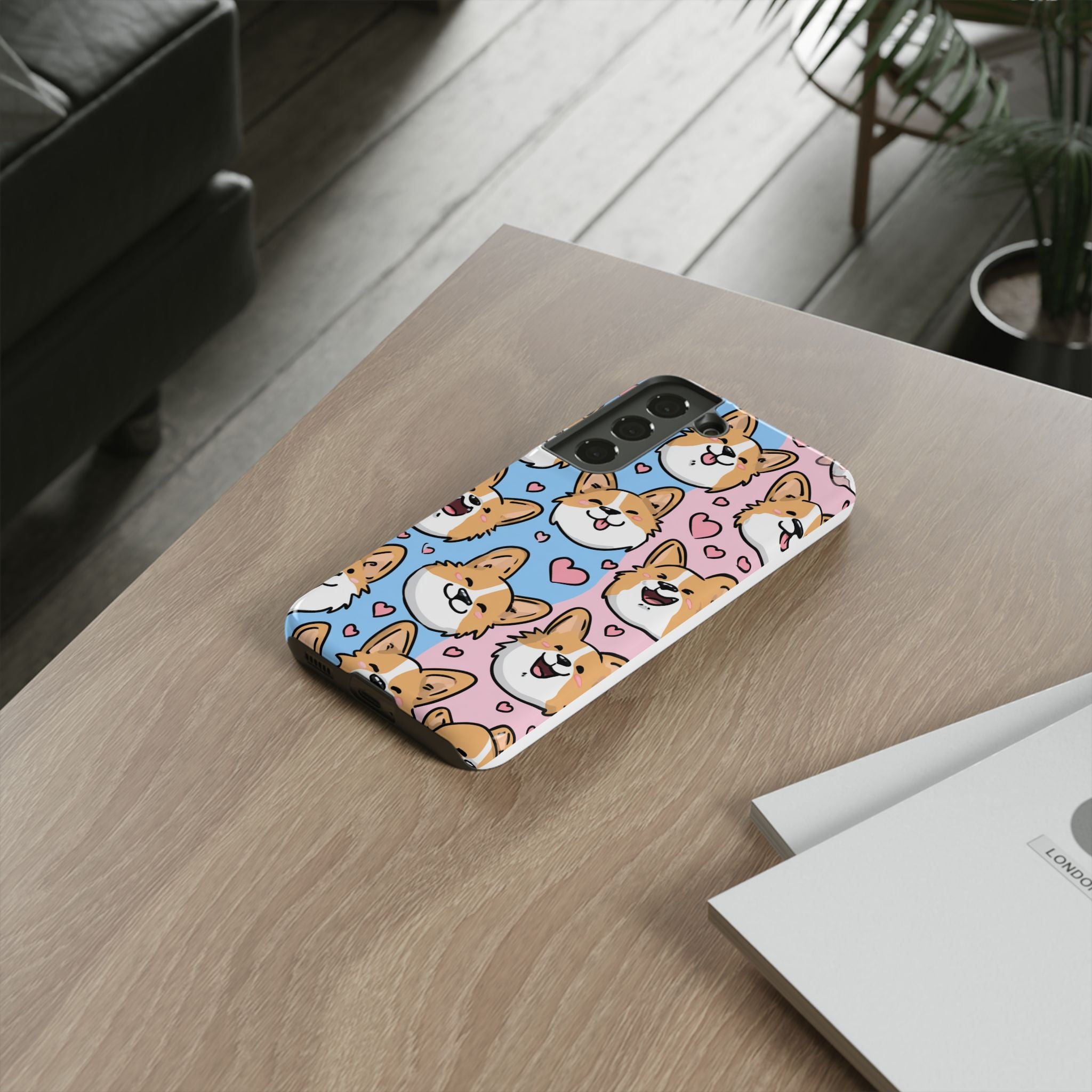 Cute Corgi Phone Case – Fun & Playful Protection with Love Hearts