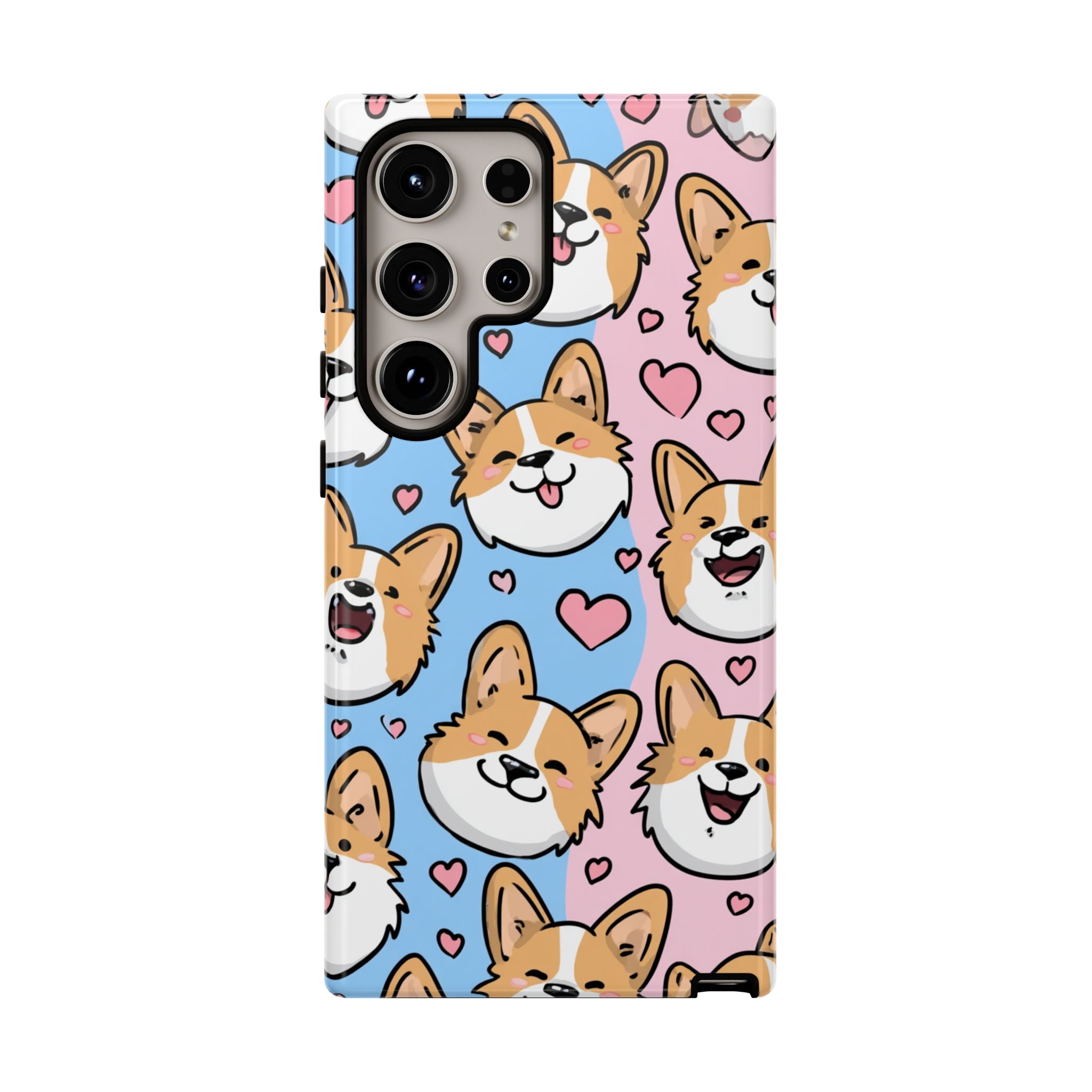 Cute Corgi Phone Case – Fun & Playful Protection with Love Hearts