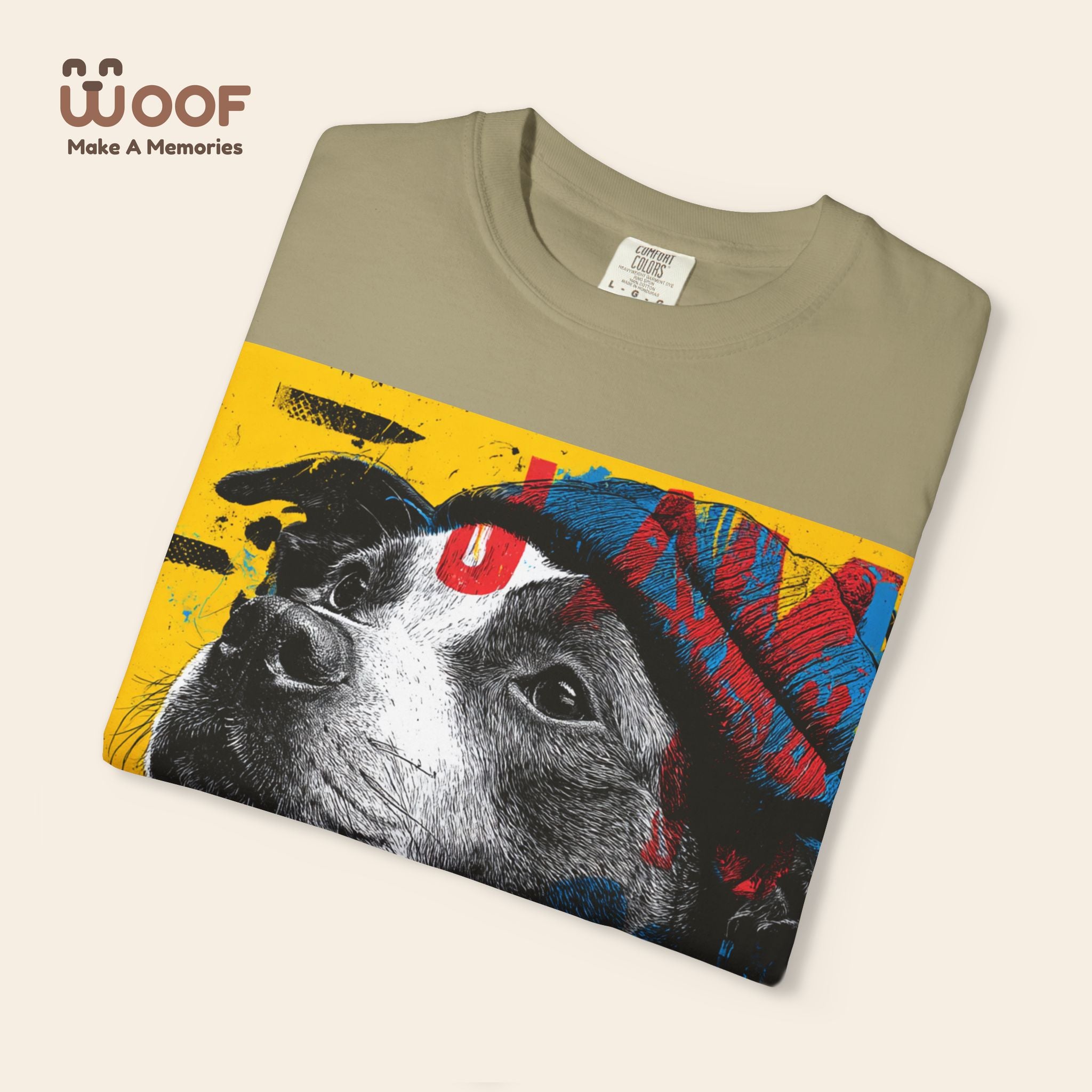 Vibrant Dog Art T-Shirt | Unisex Garment-Dyed Tee for Animal Lovers, Pet Enthusiasts, Gift for Dog Owners, Cute Pet Apparel, Summer Fashion
