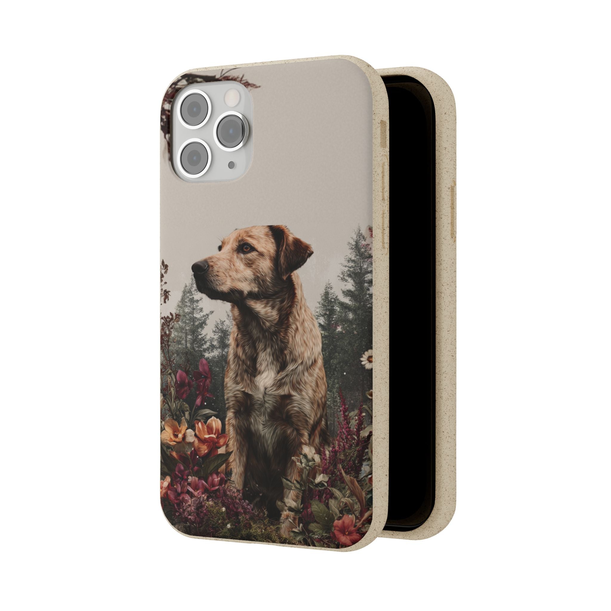 Eco-Friendly Dog Lover Biodegradable Phone Case - Floral Design