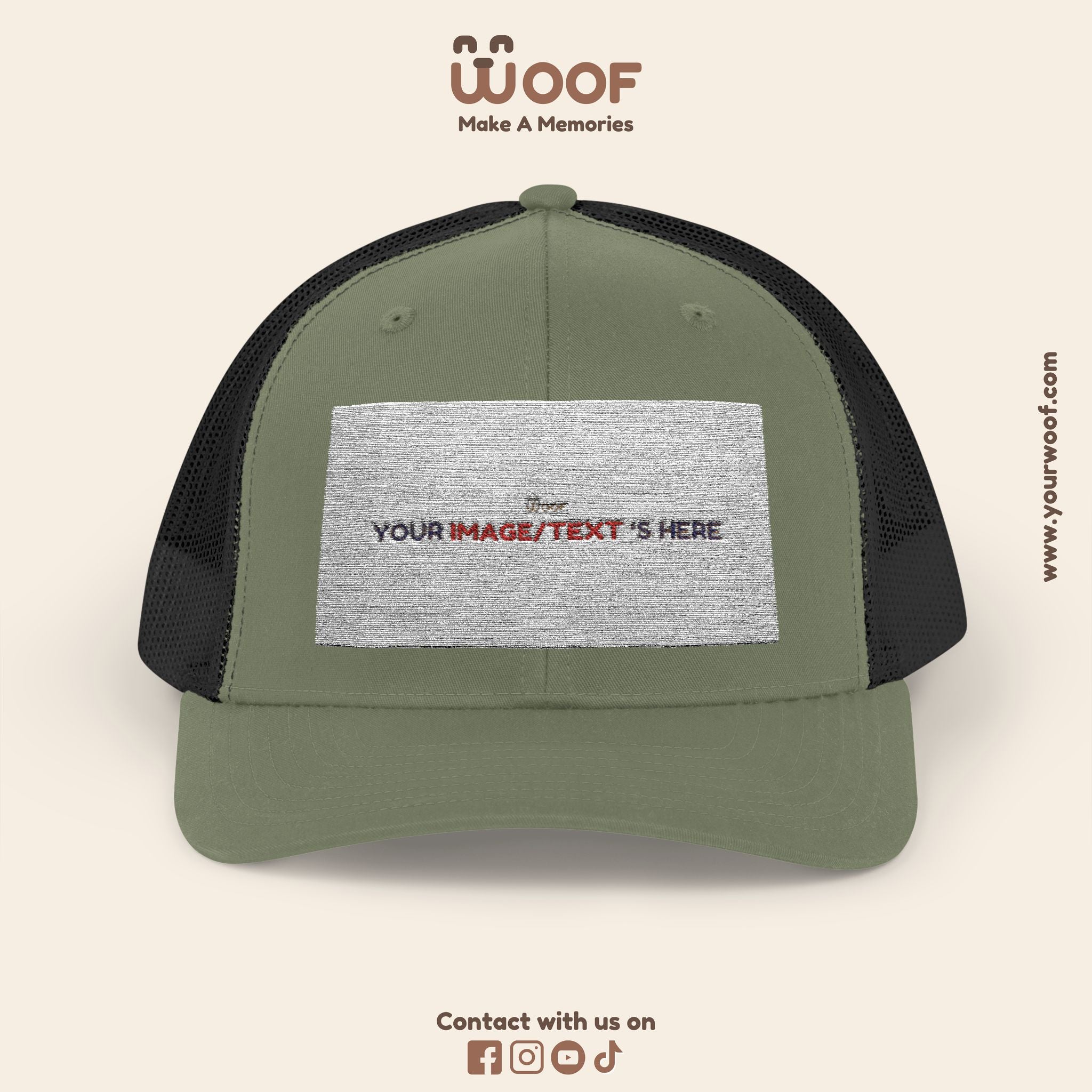 Woof Snapback Trucker Cap - Pet Lovers Gift, Dog Mom Hat, Casual Outdoor Accessory, Fun Pet Apparel, Unique Dog Dad Gift