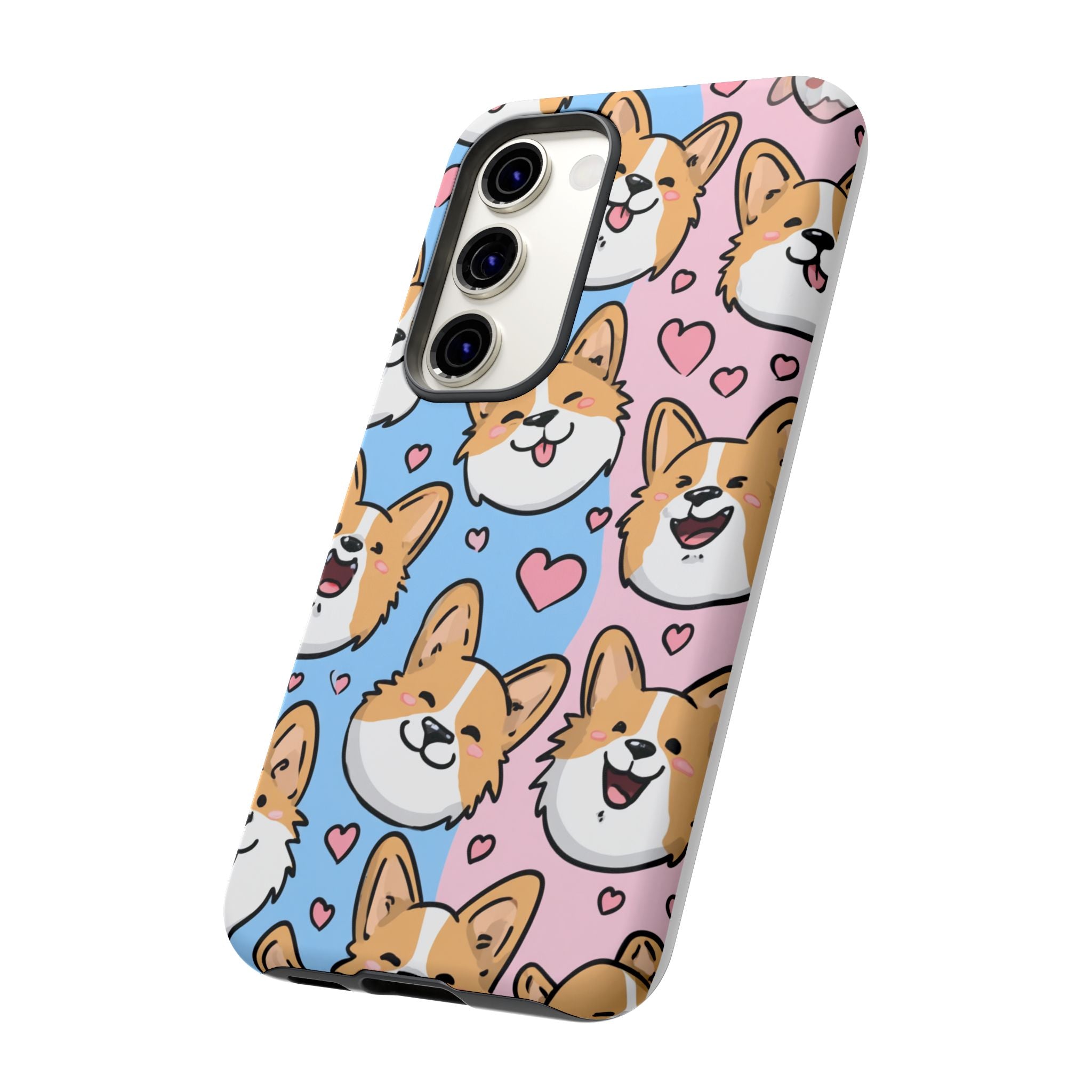 Cute Corgi Phone Case – Fun & Playful Protection with Love Hearts