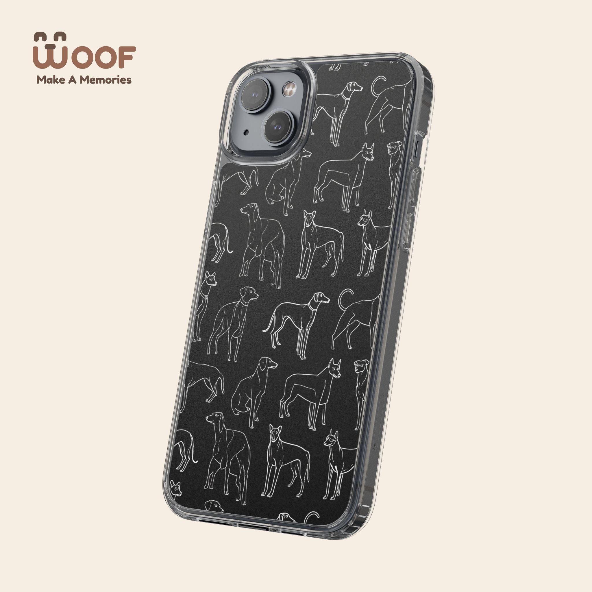Stylish Dog Print Clear Phone Case, Pet Lover Gift, Customizable Clear Cases, Dog Owner Accessories, Cute Phone Covers
