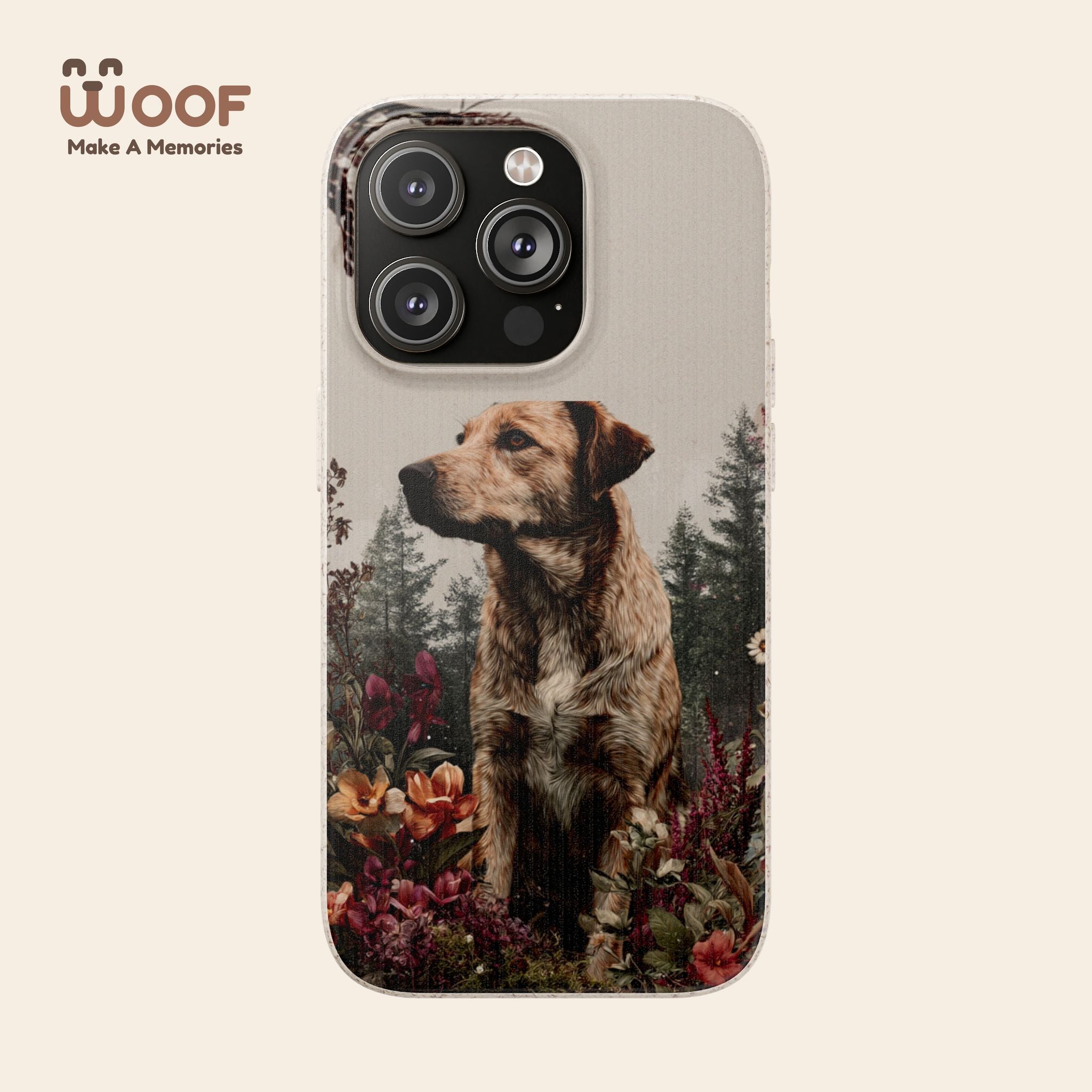 Eco-Friendly Dog Lover Biodegradable Phone Case - Floral Design